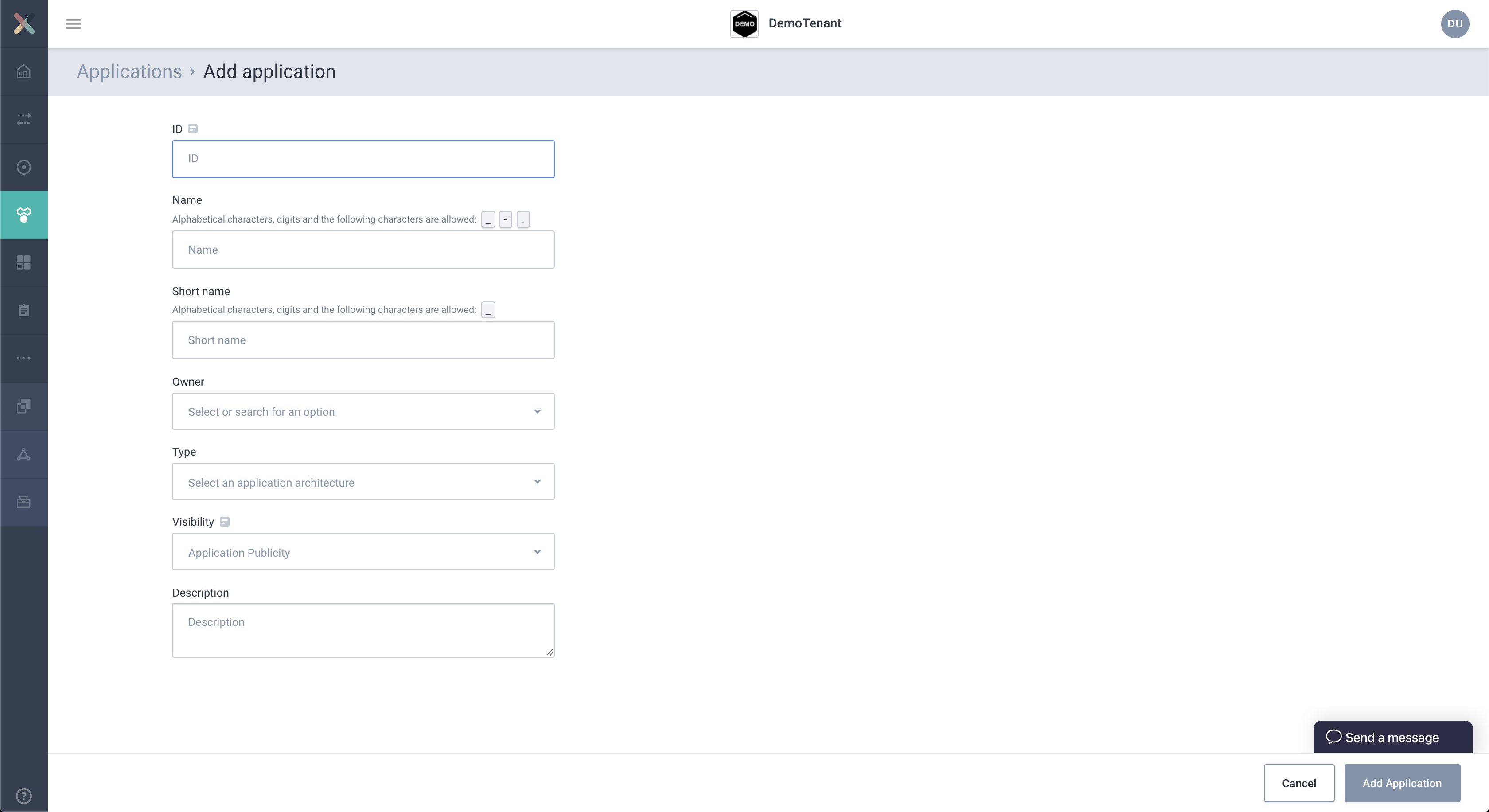 New application view