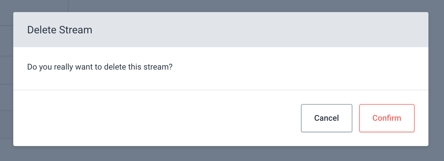 Stream Delete Modal