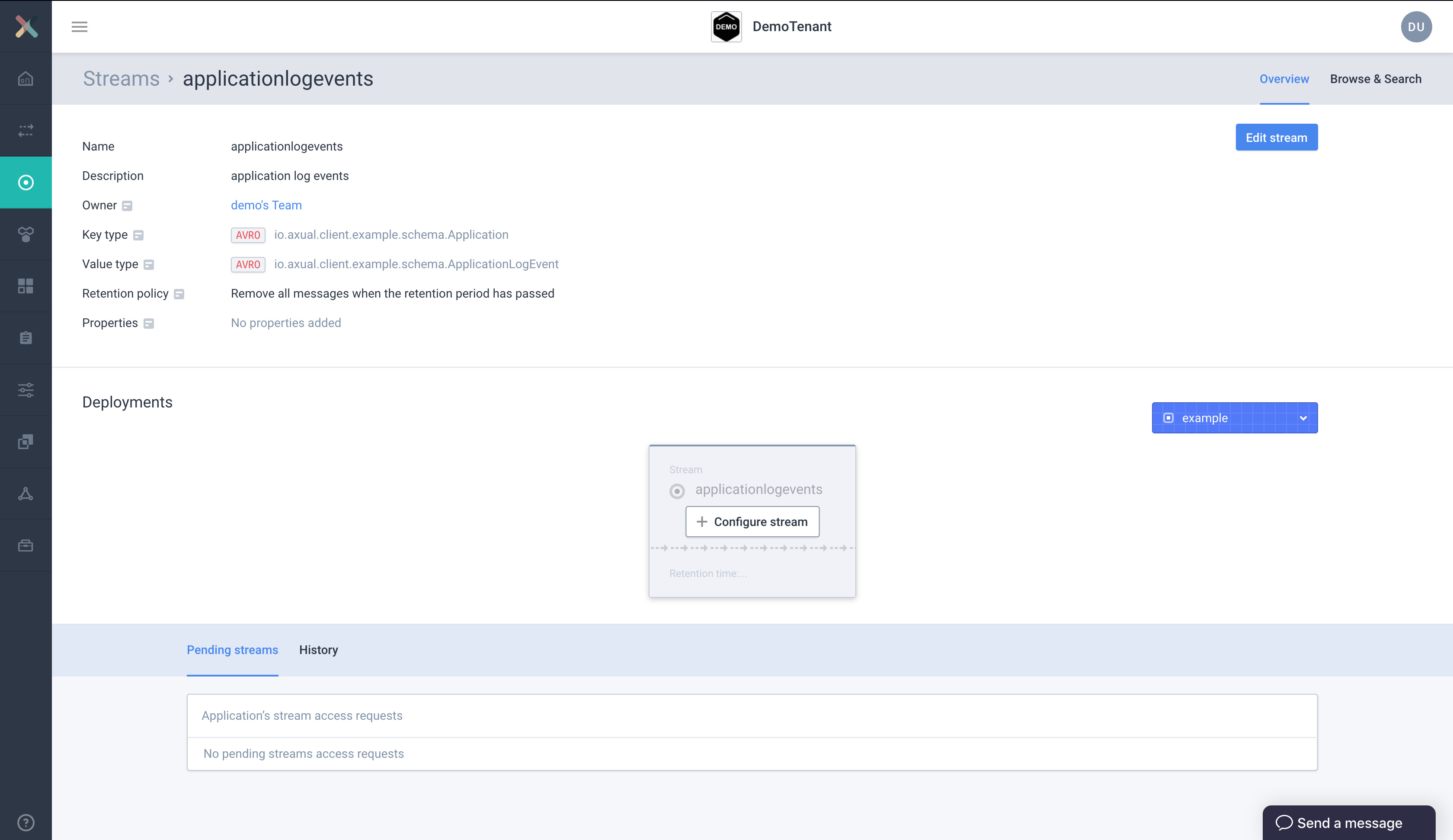 stream applicationlogevents