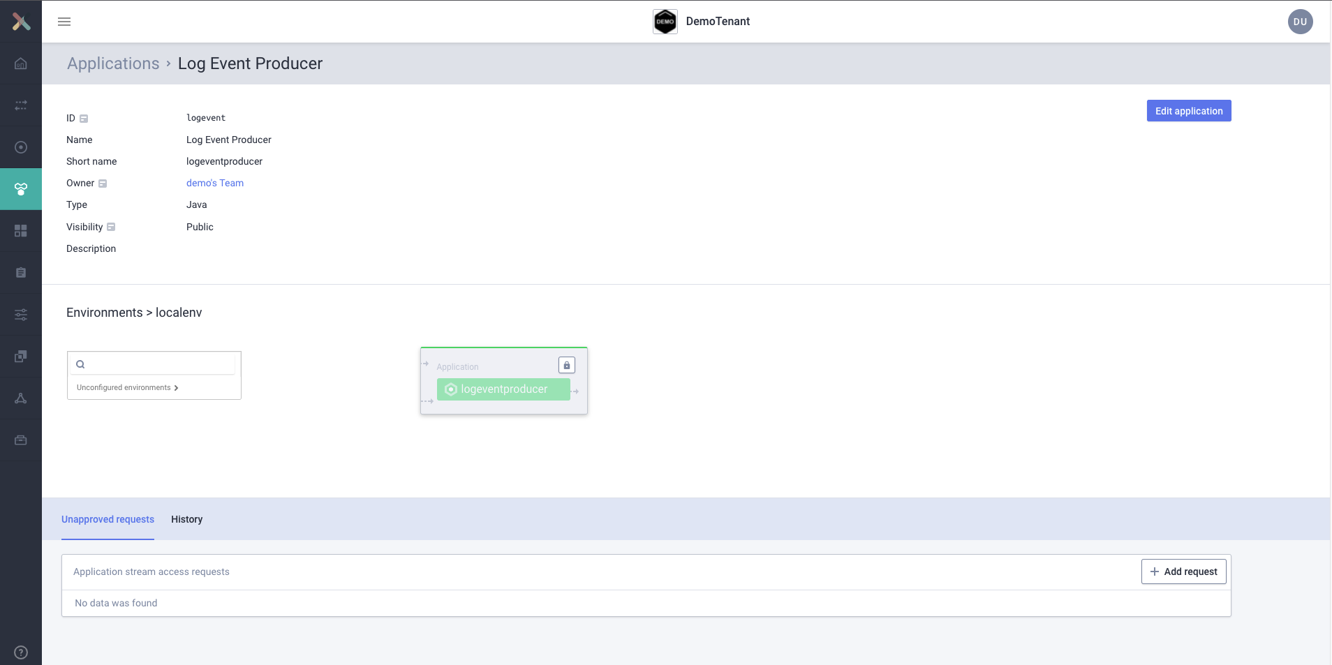 applications log event producer