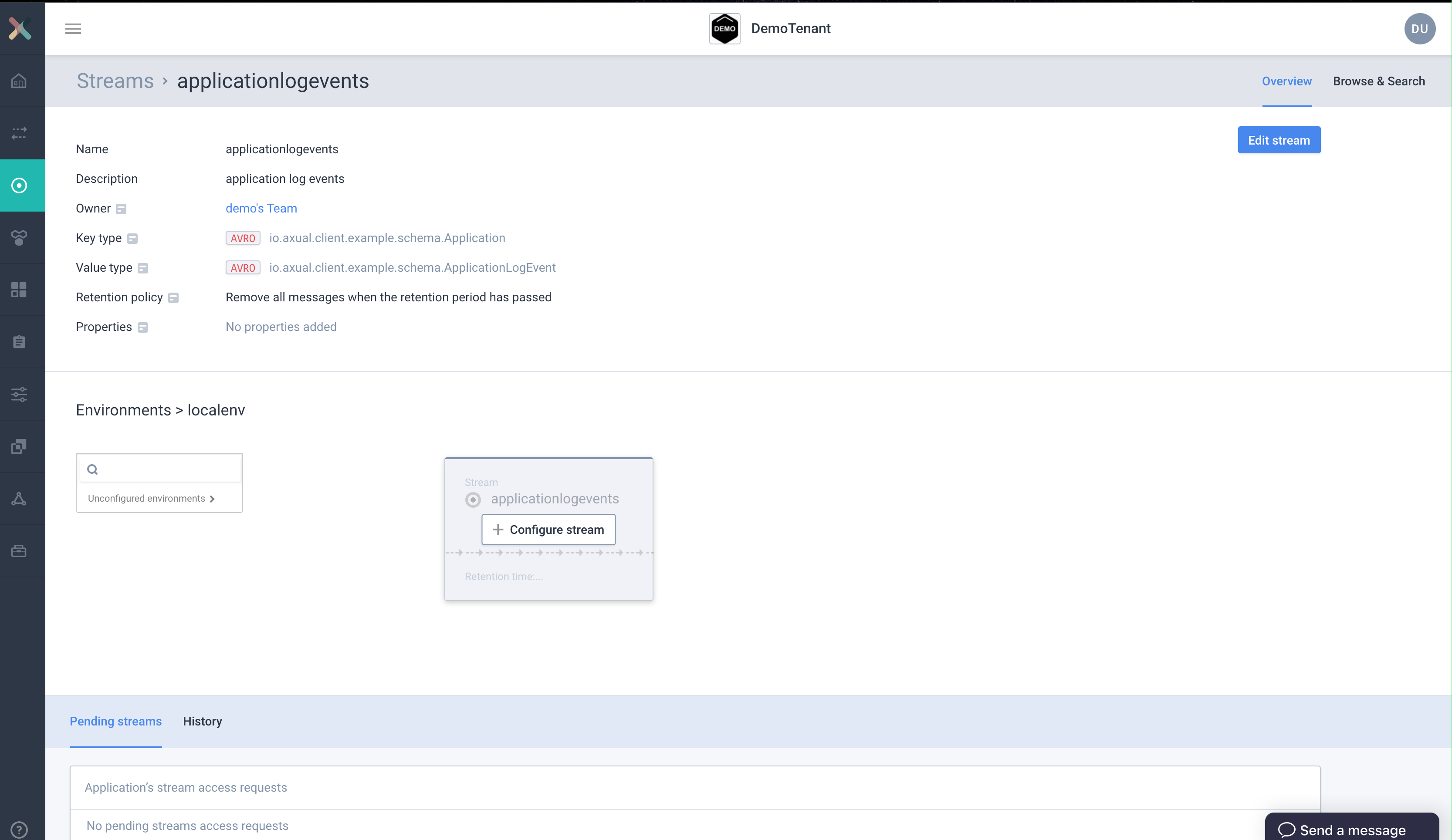 stream applicationlogevents