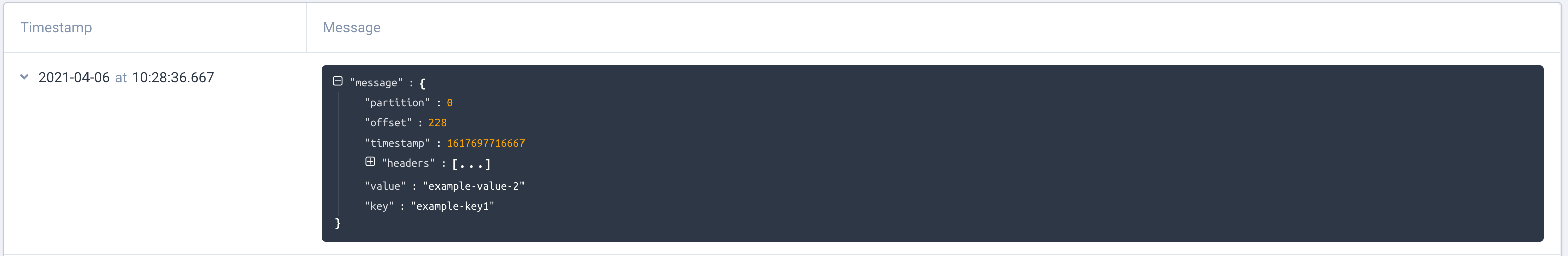 Search result (row) expanded