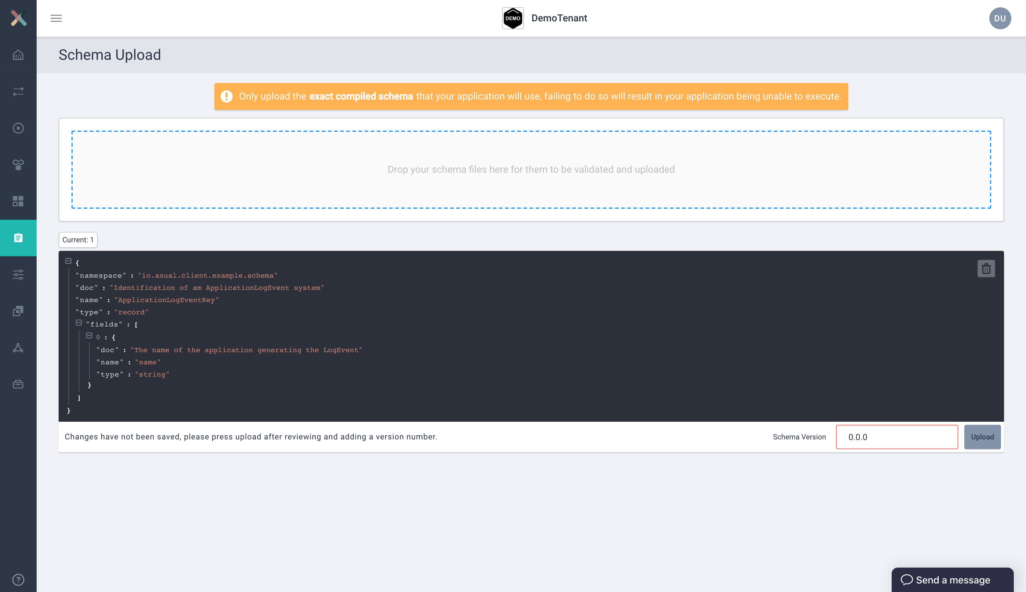 Schema upload