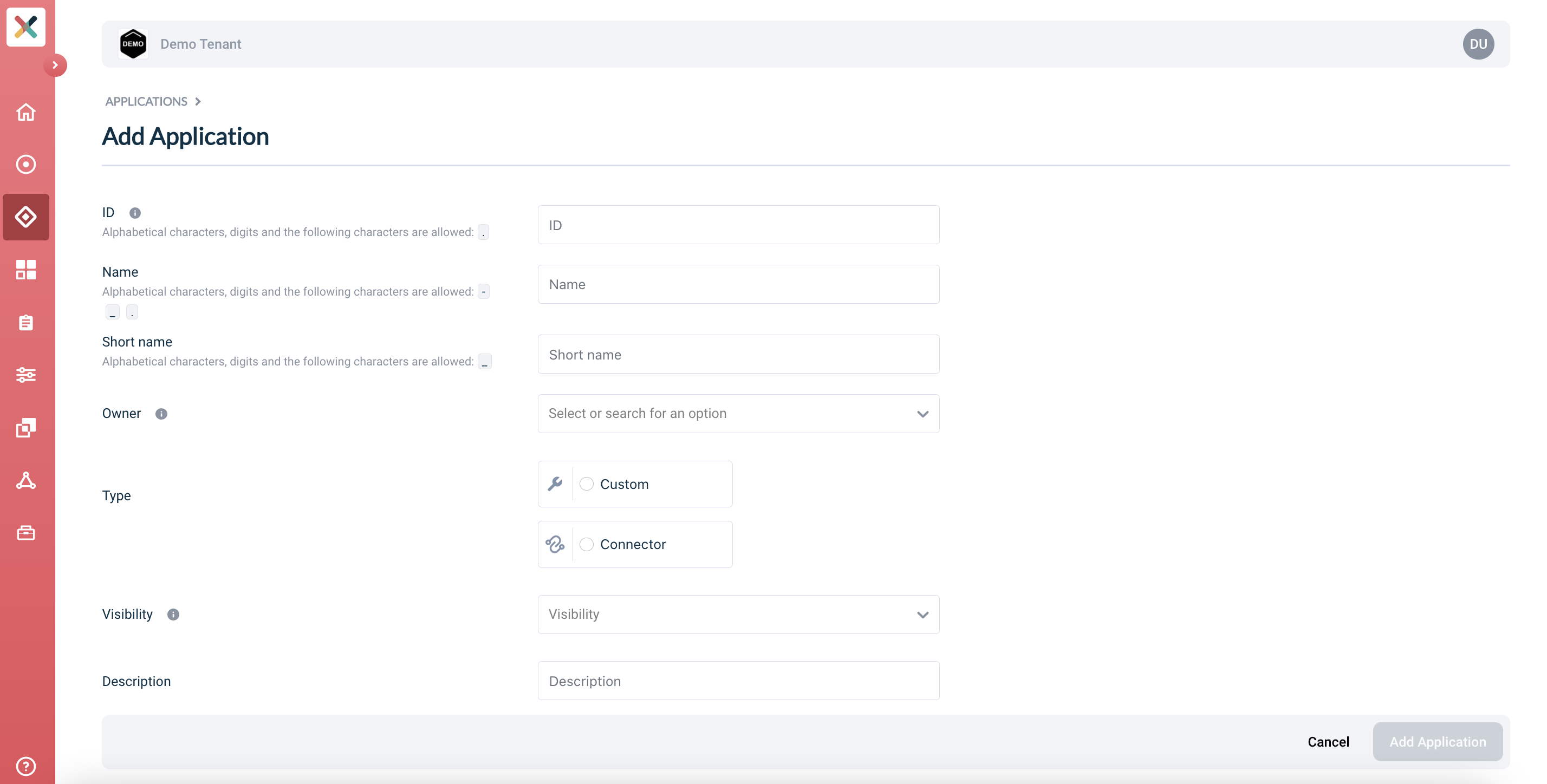 New application view
