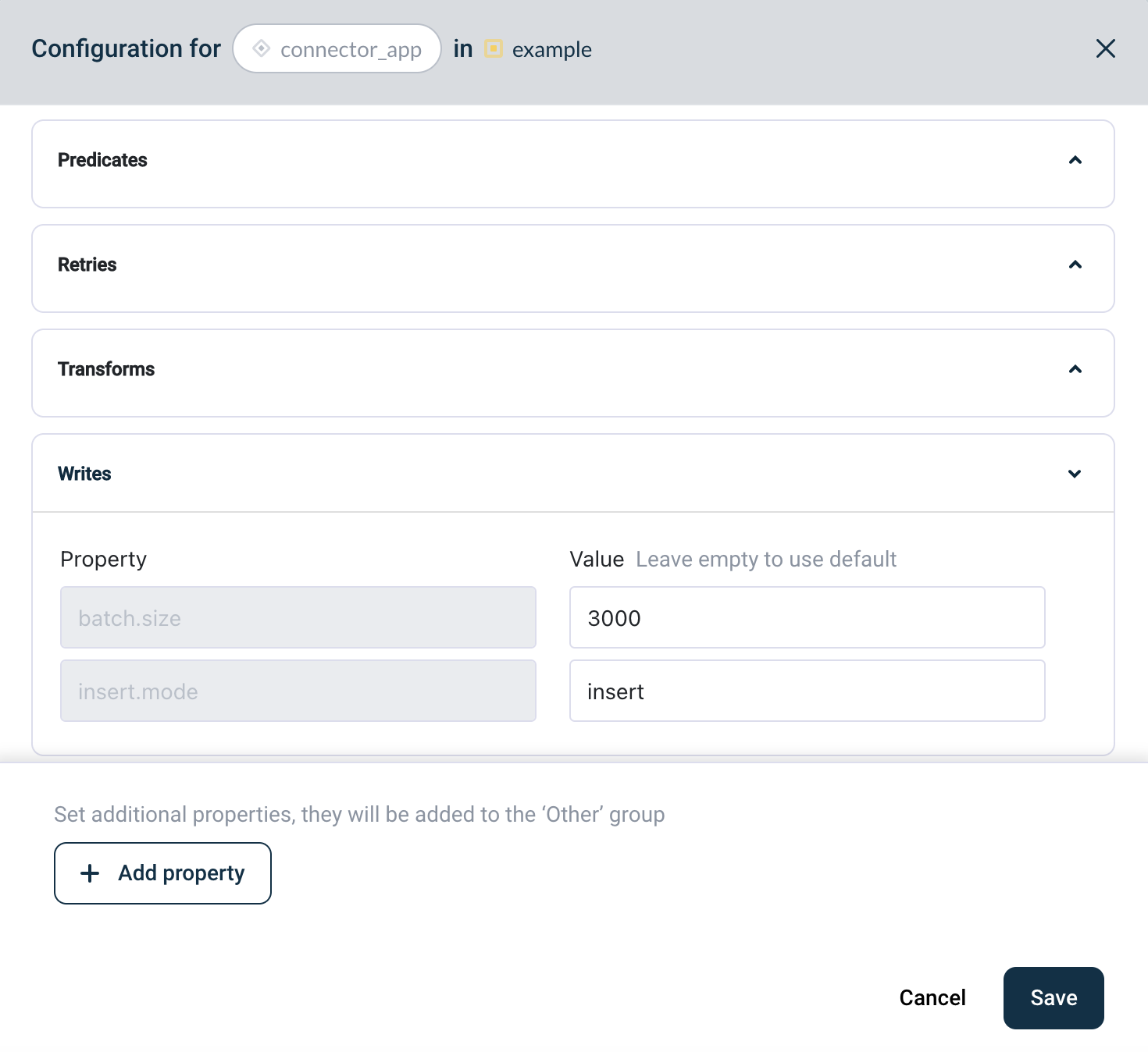Save the application deployment config