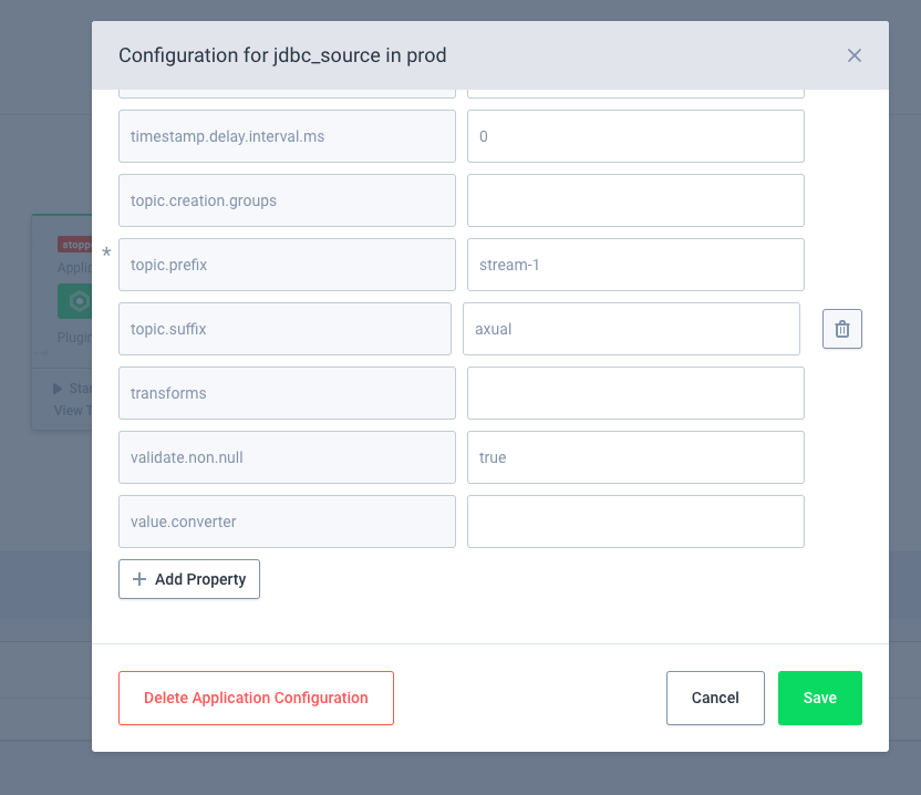 Save the application deployment config