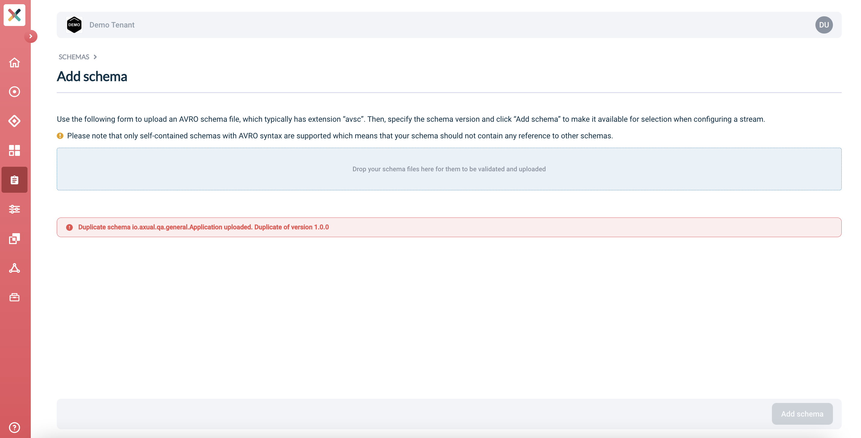 Duplicate schema