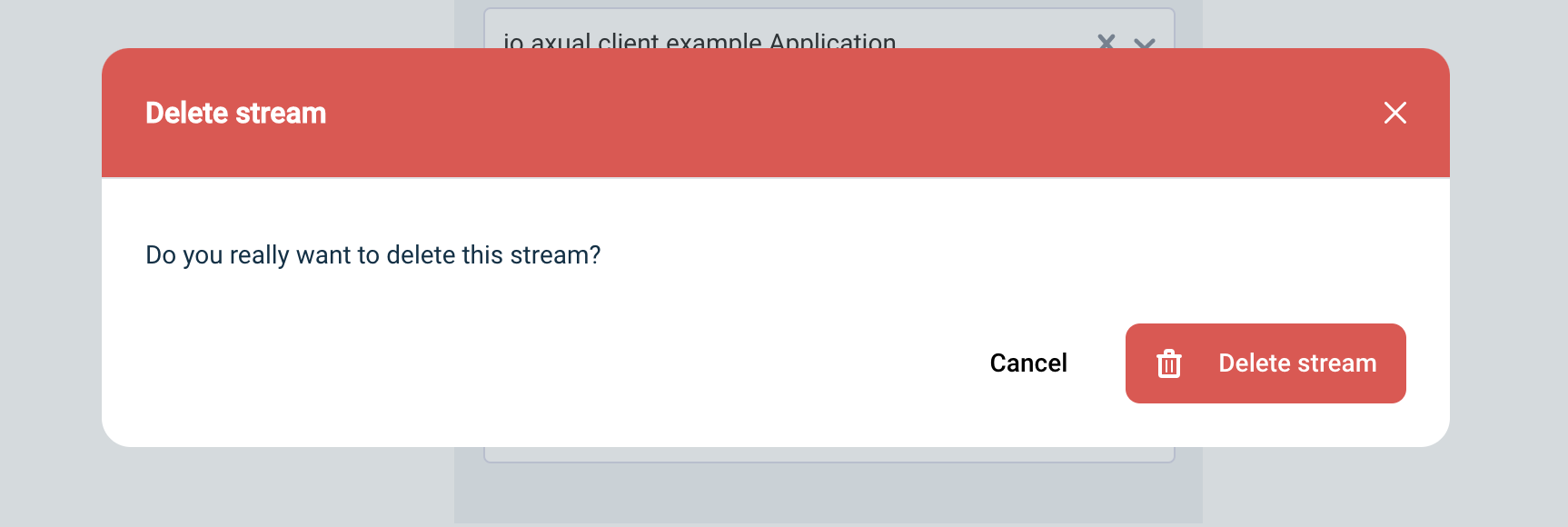Stream Delete Modal