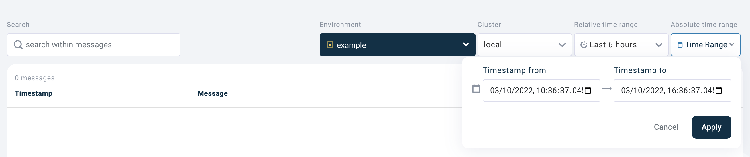 Stream Browse search controls