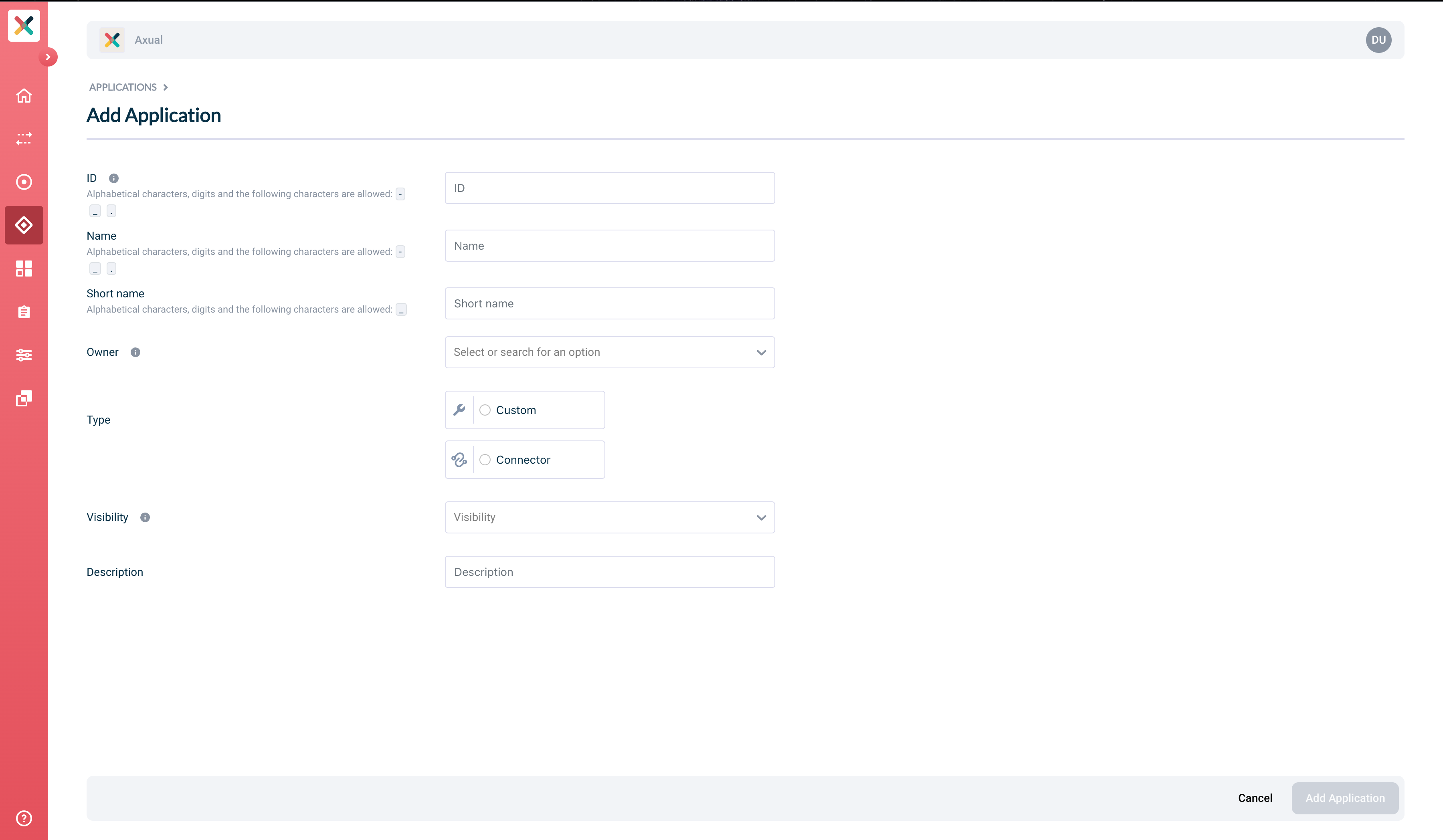 New application view