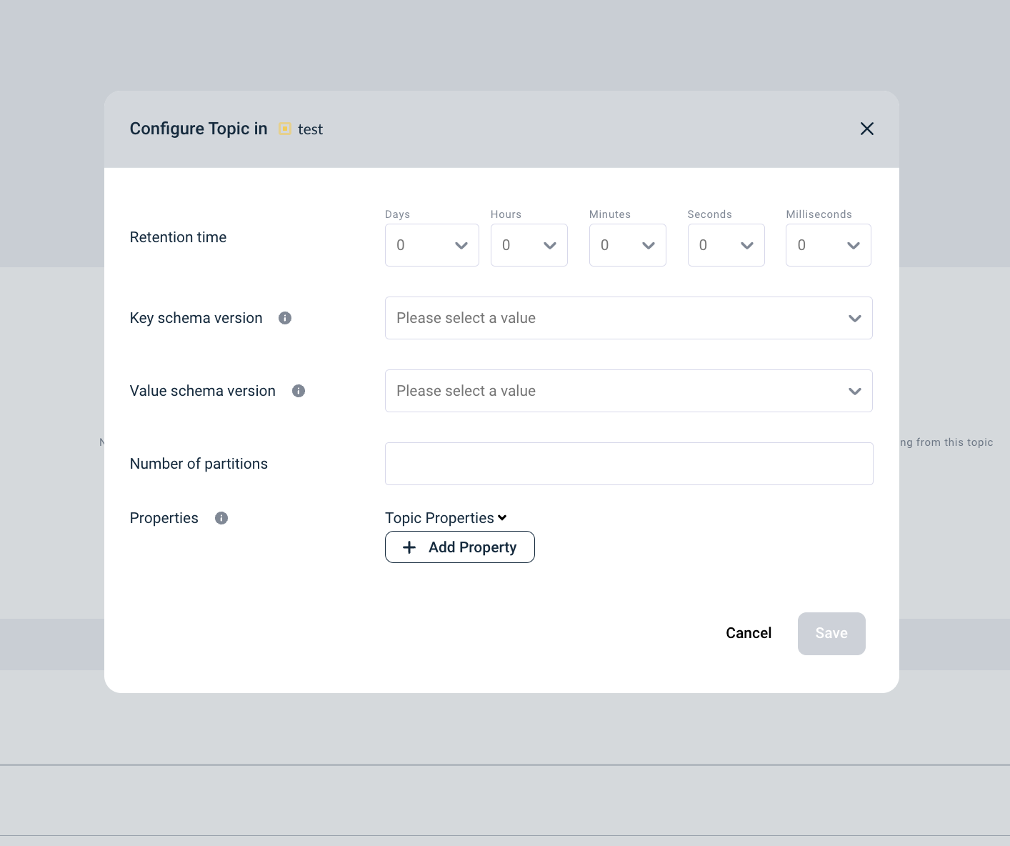 Config topic view