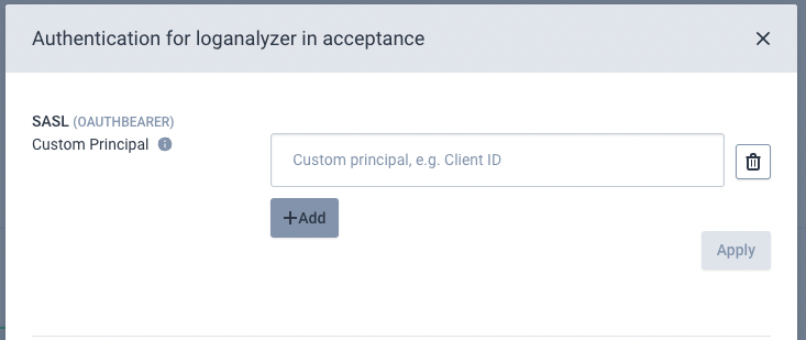 Configure application ClientID modal