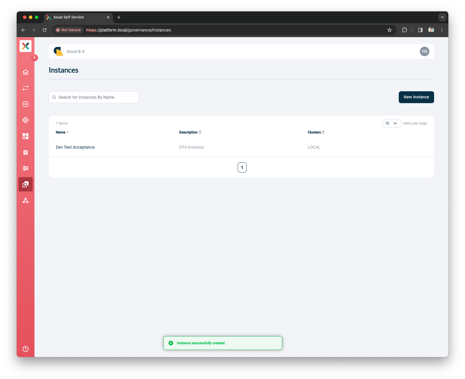 Self-Service Instance Create
