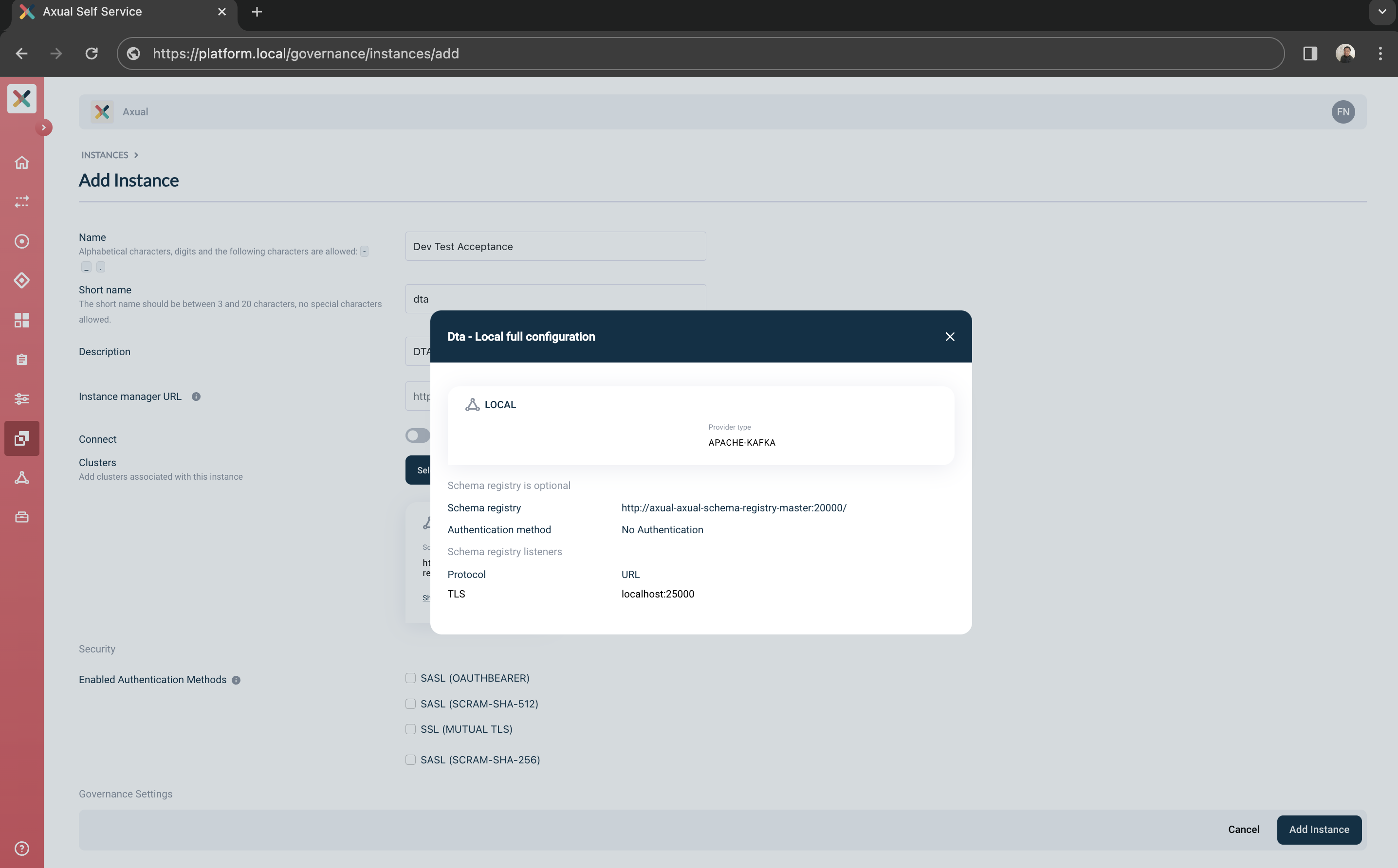Self-Service View Cluster Full Configuration