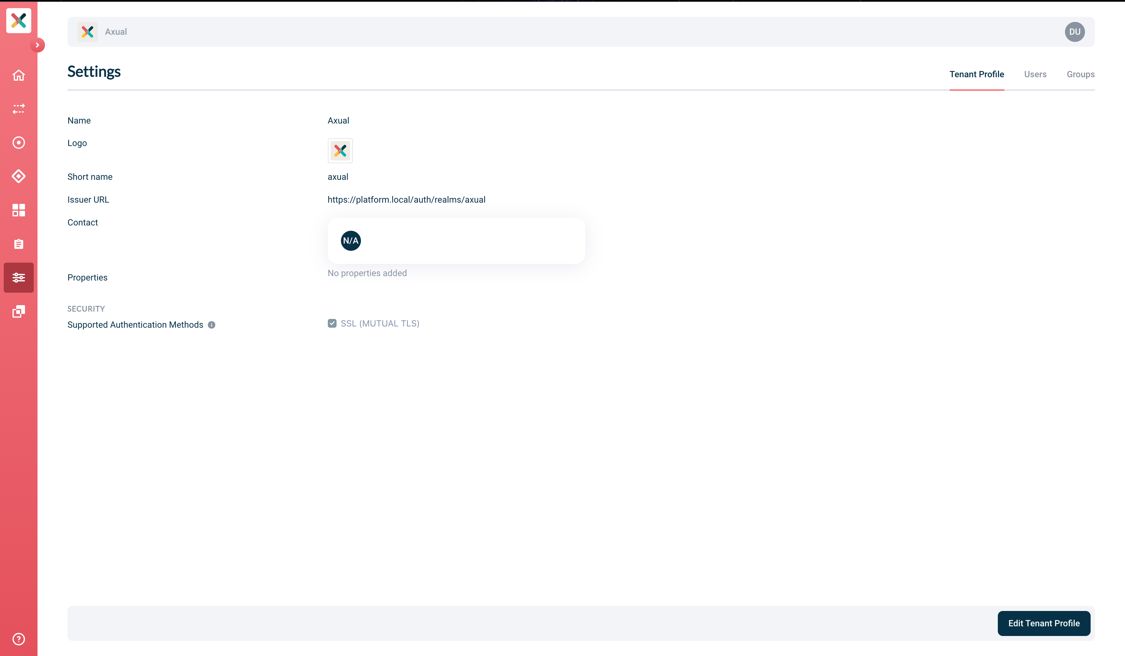 Tenant profile