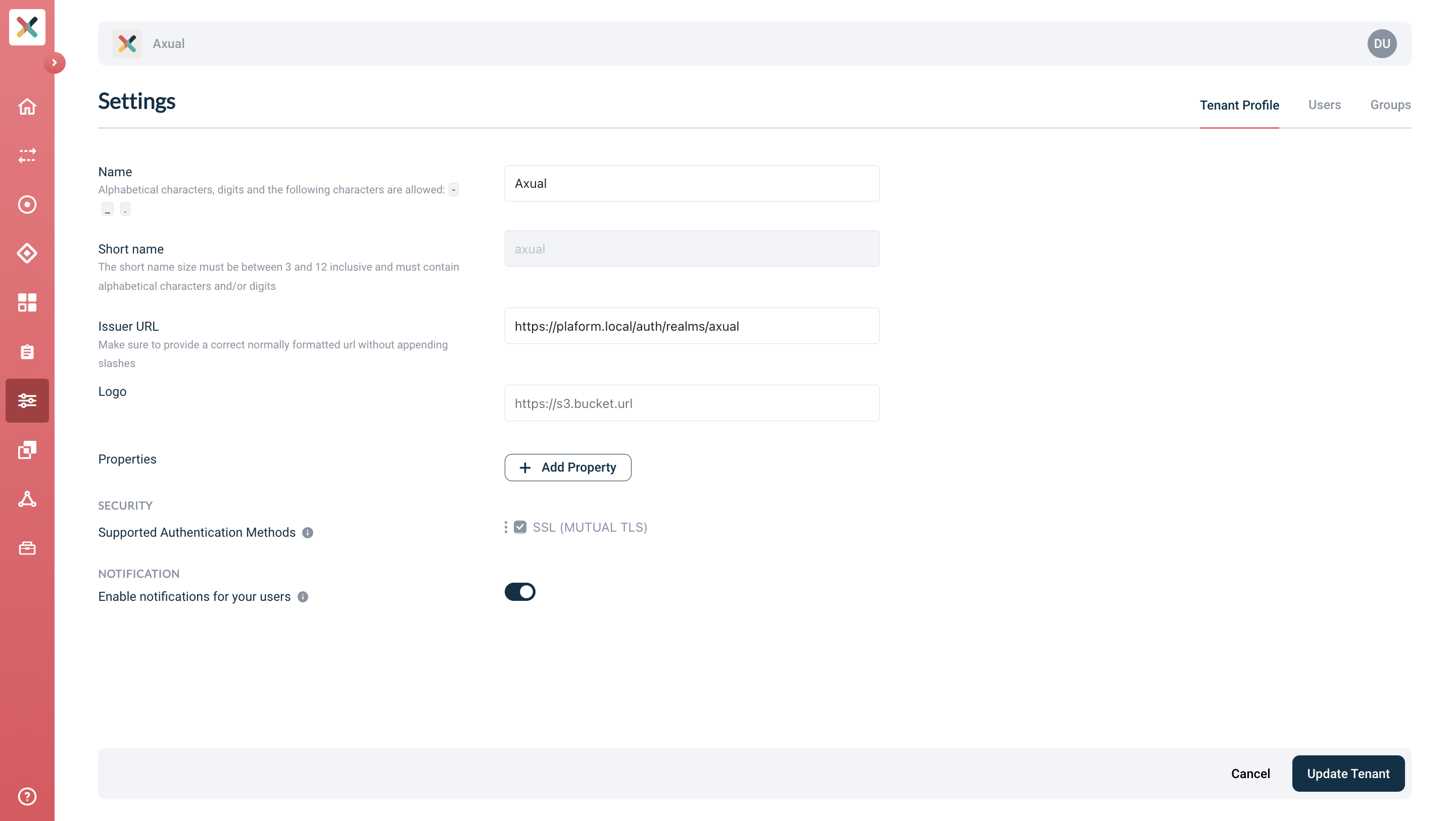 enable tenant notifications