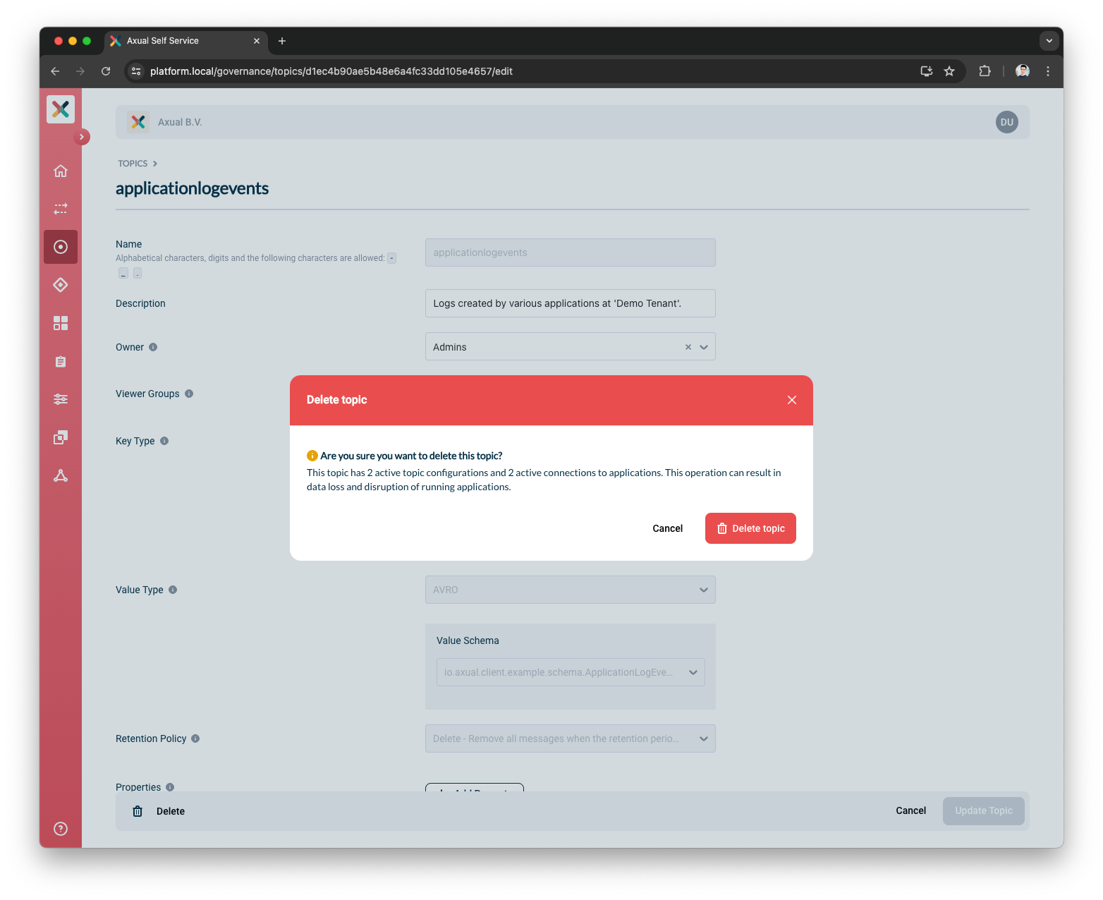 Topic Delete Modal