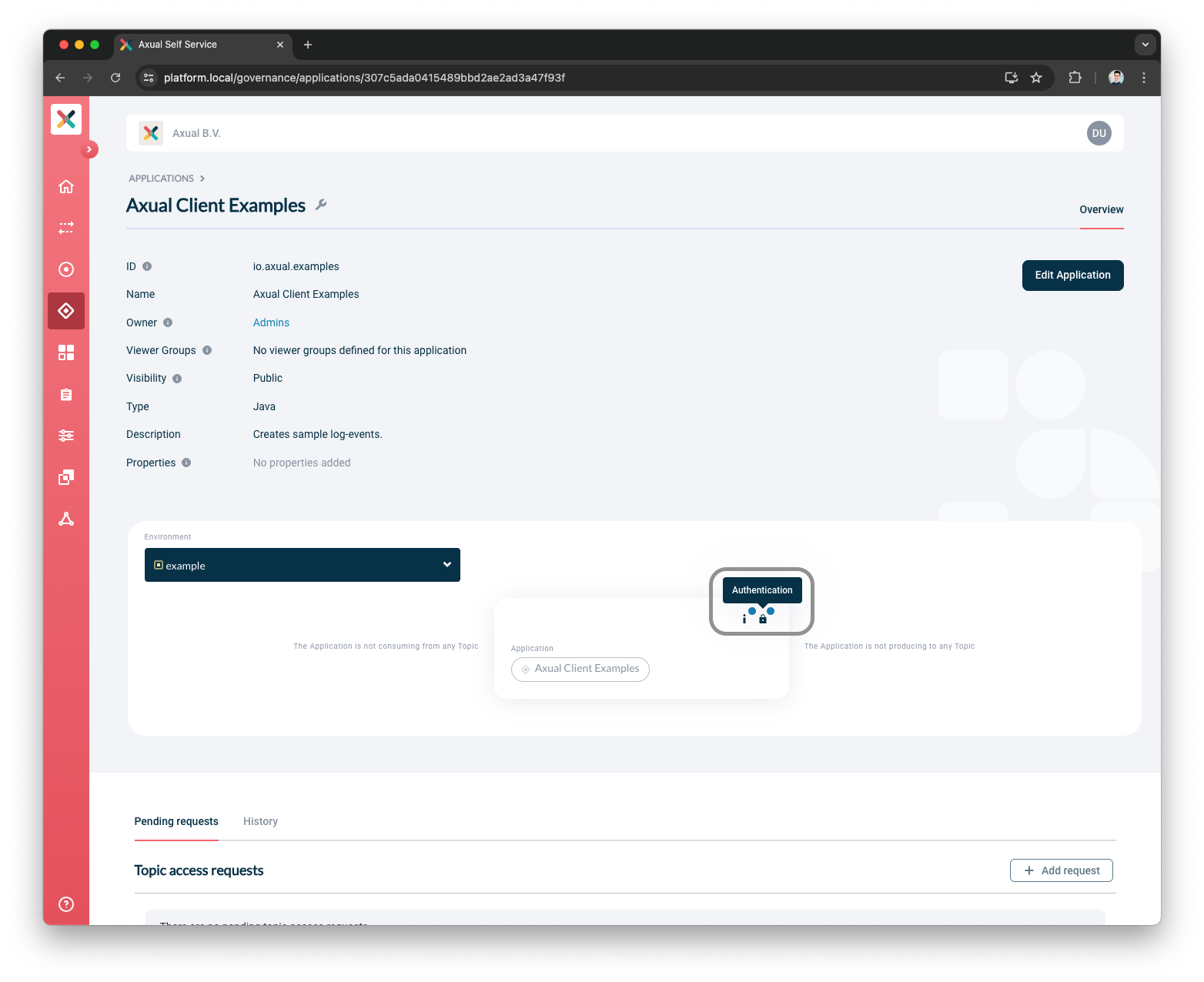 Configure application button