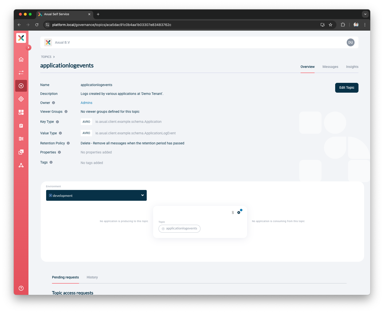 topic applicationlogevents