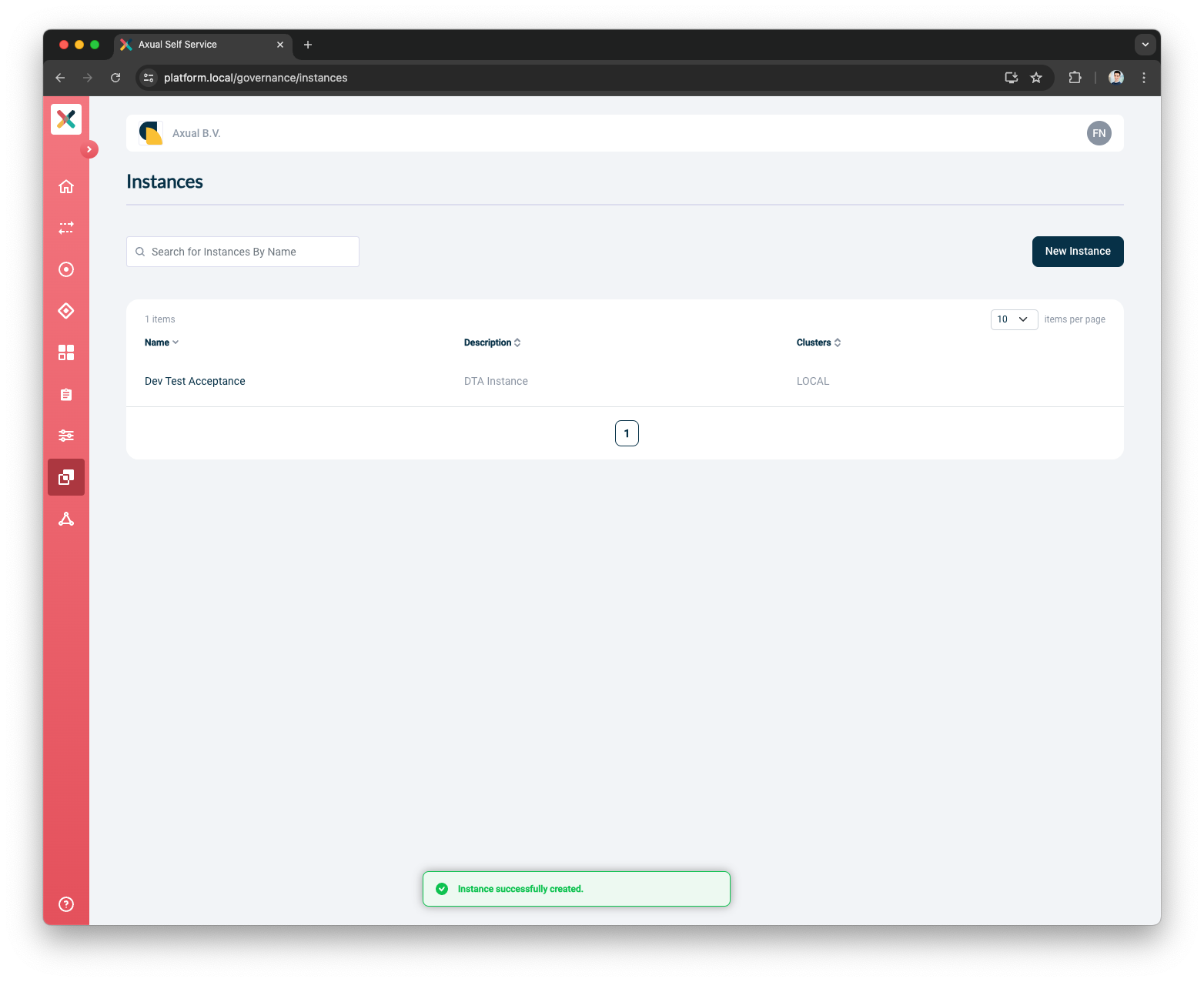 Self-Service Instance Create