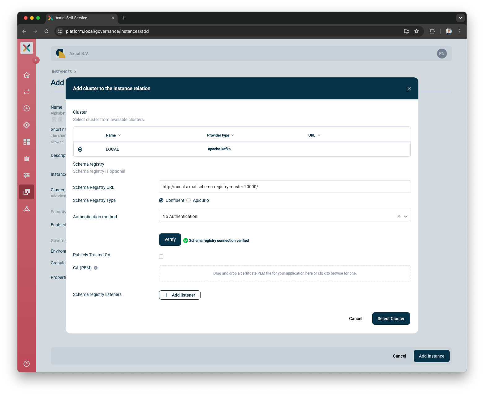 Self-Service Verify Schema Registry Details