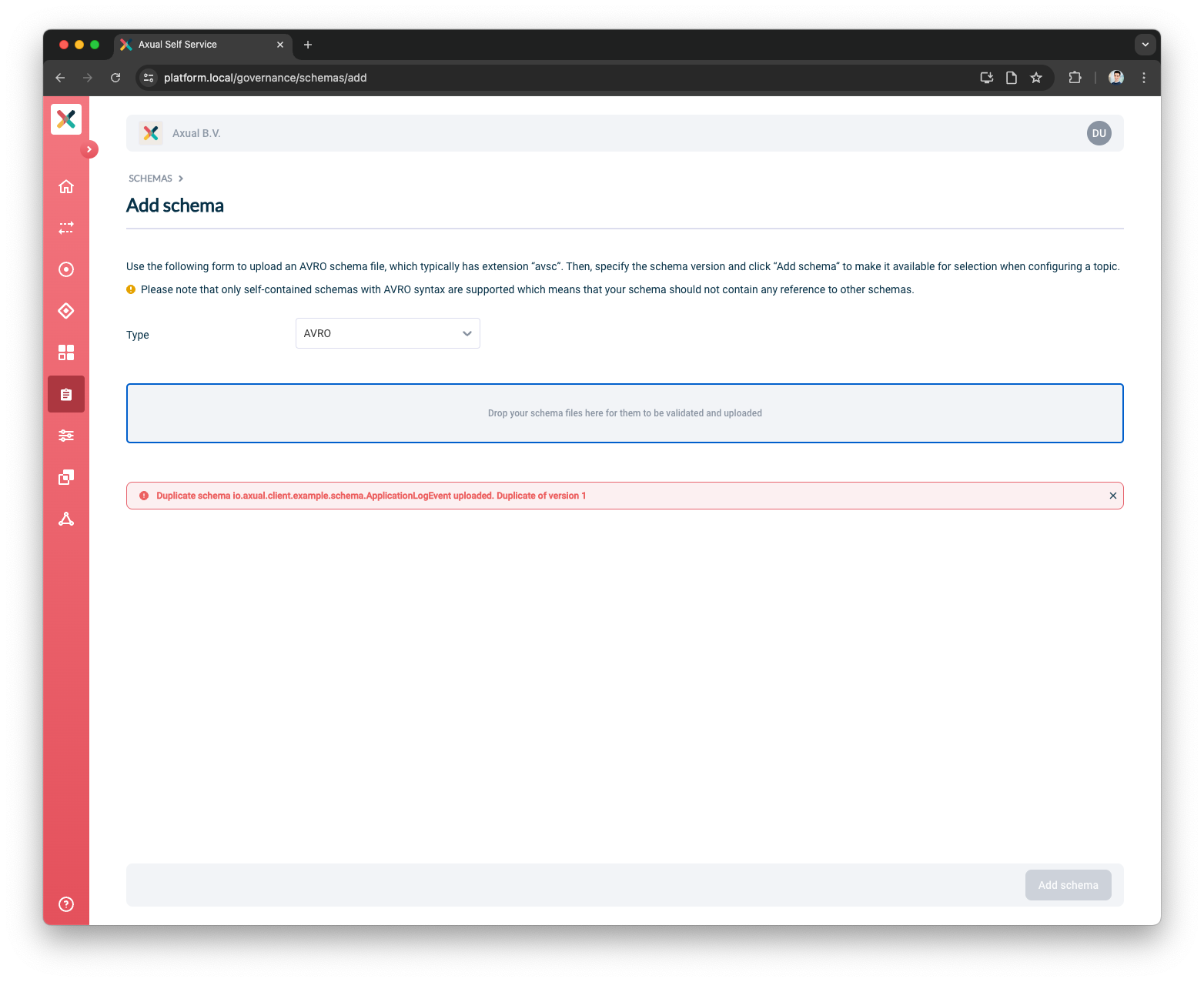 Duplicate schema