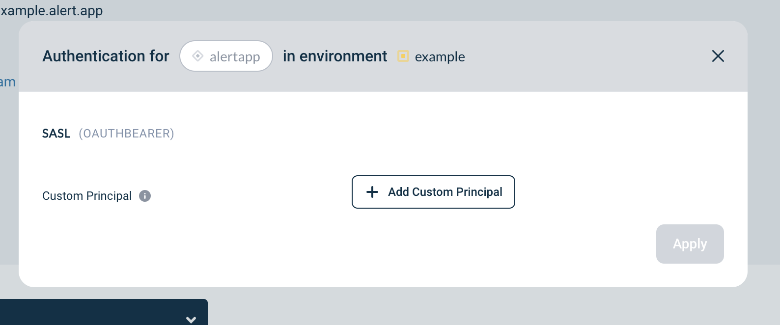 Configure application ClientID modal
