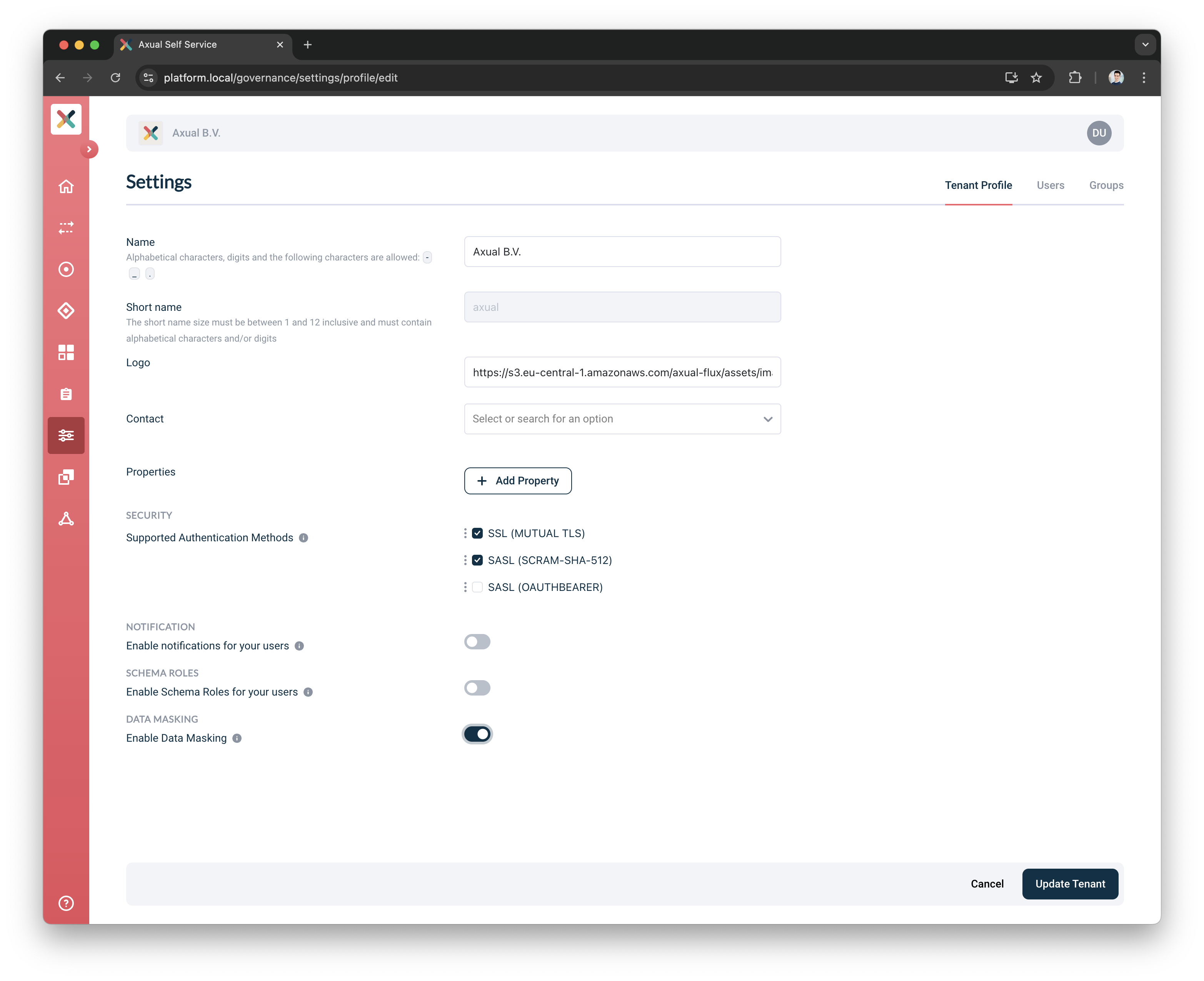Enable Tenant Data Masking