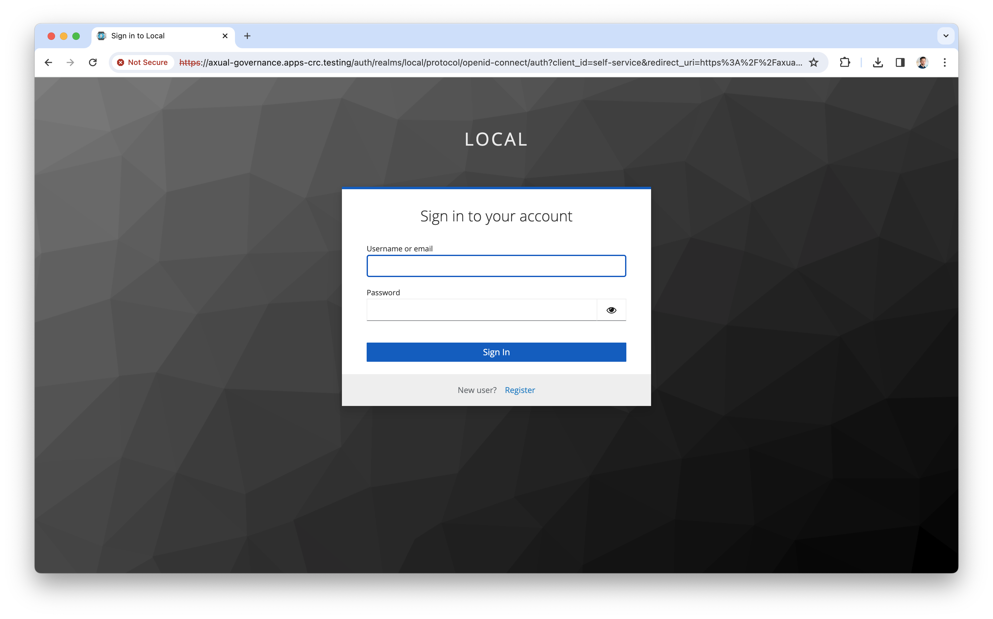 Keycloak - landing page after first deployment