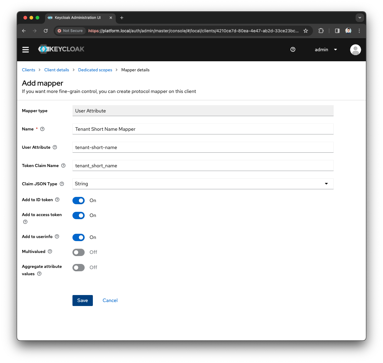 Keycloak Tenant ShortName Mapper