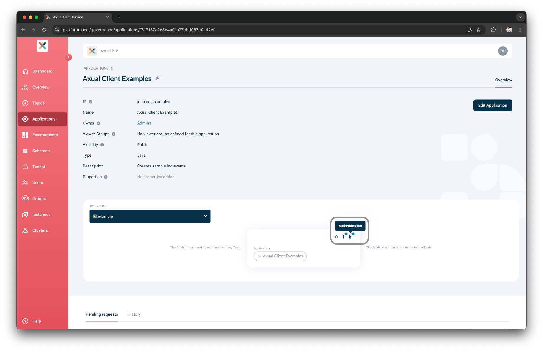 Configure application button