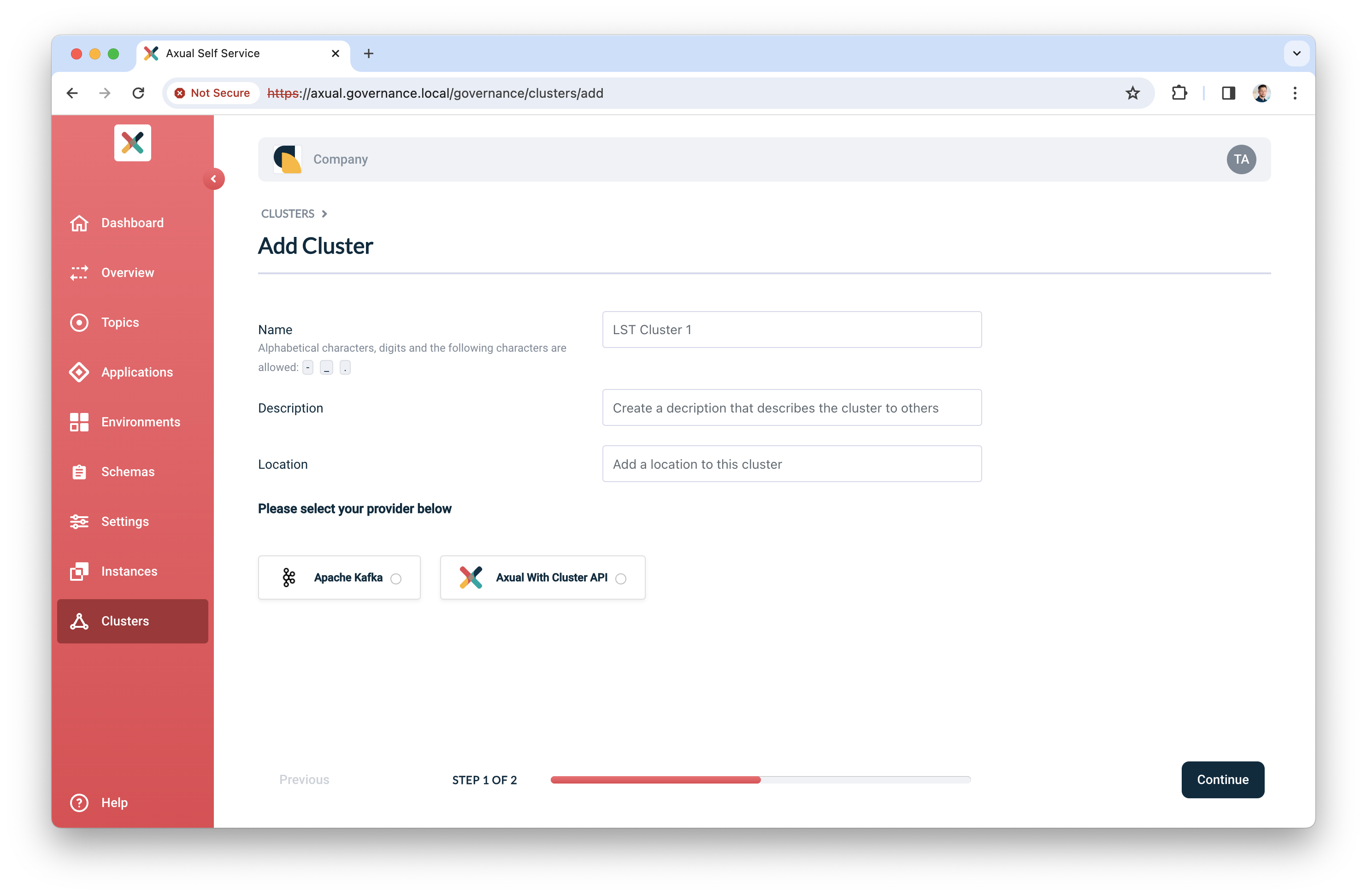 Axual Governance - adding a cluster-1