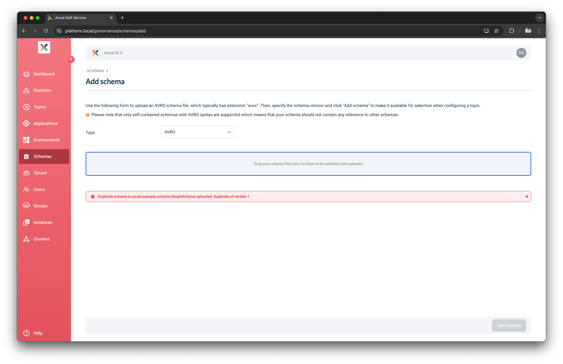 Duplicate schema