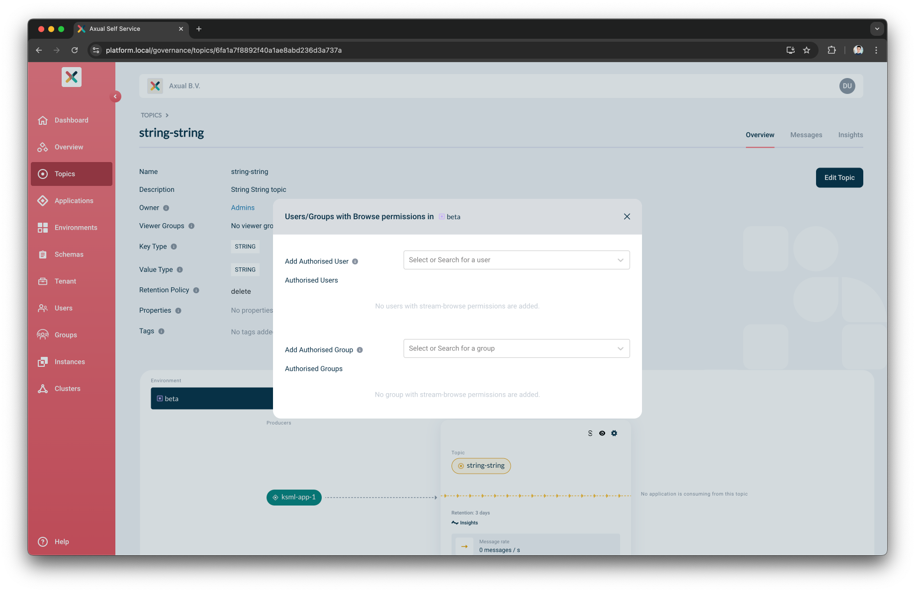 Stream Browse Permission Modal