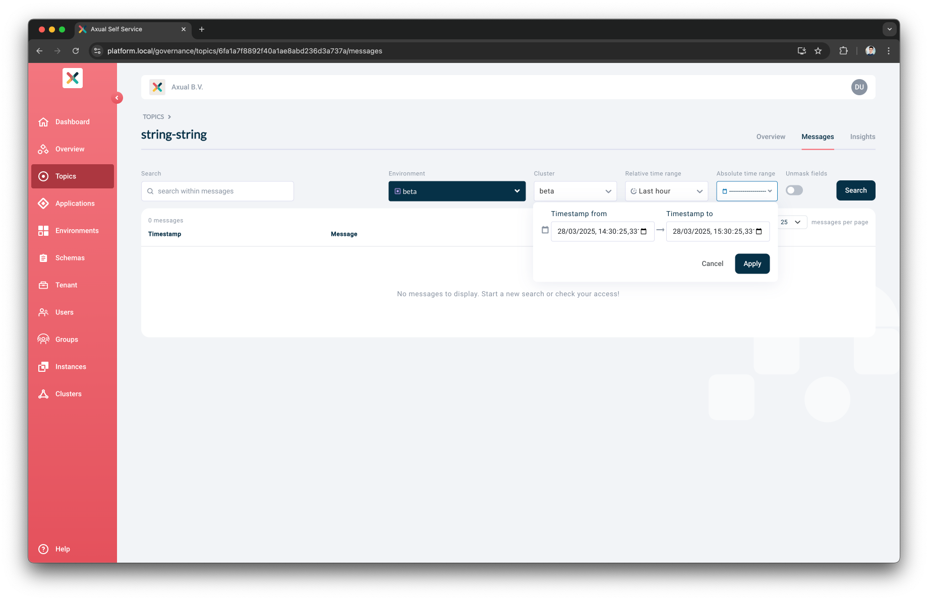 Stream Browse search controls