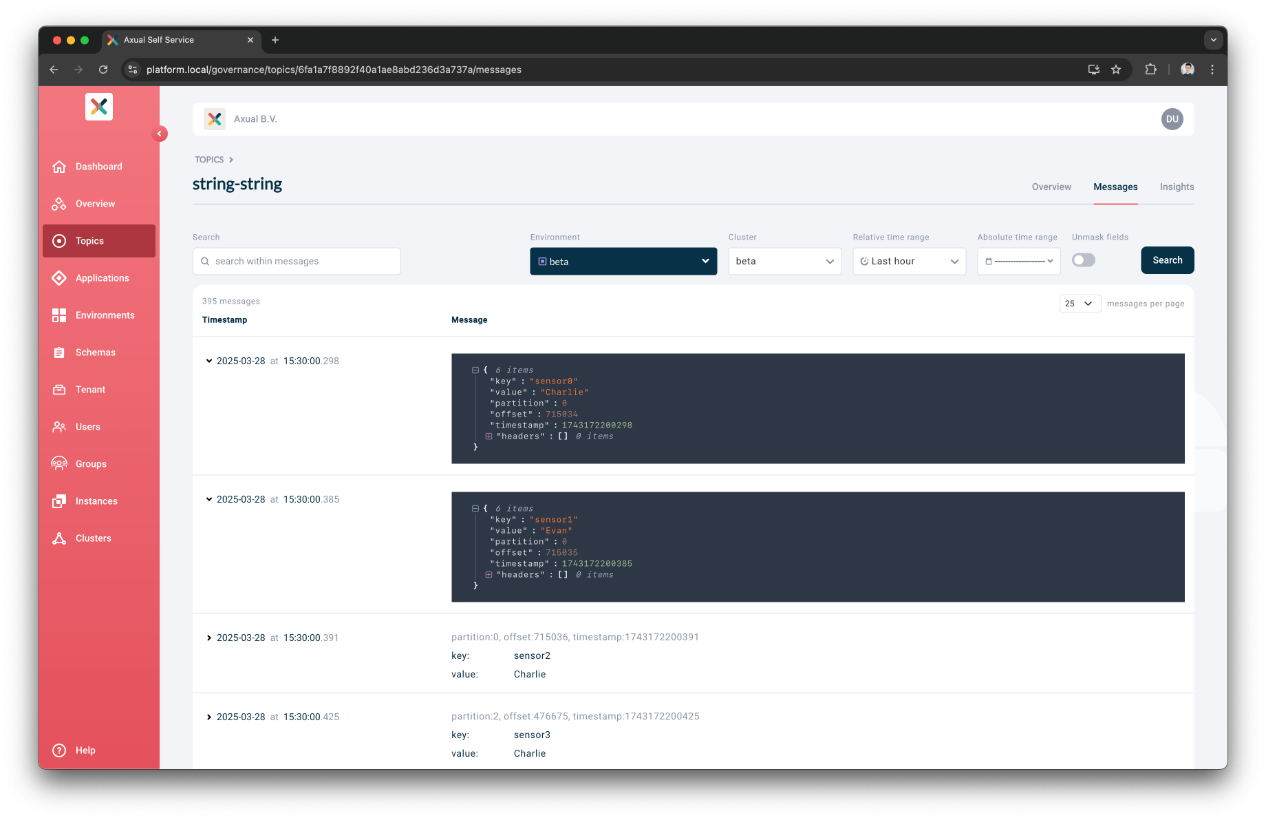 Search result (row) expanded