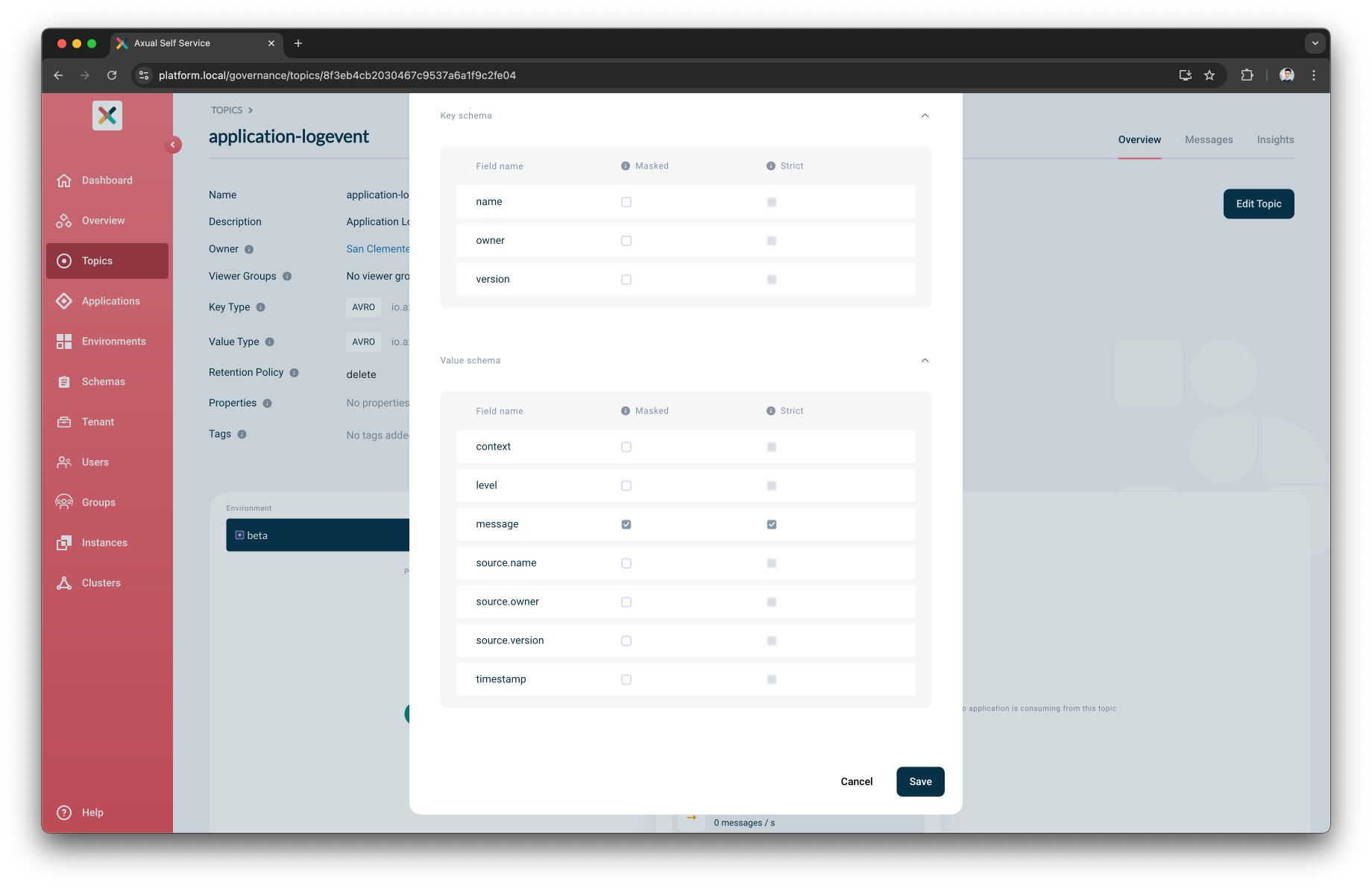 Topic Data Masking