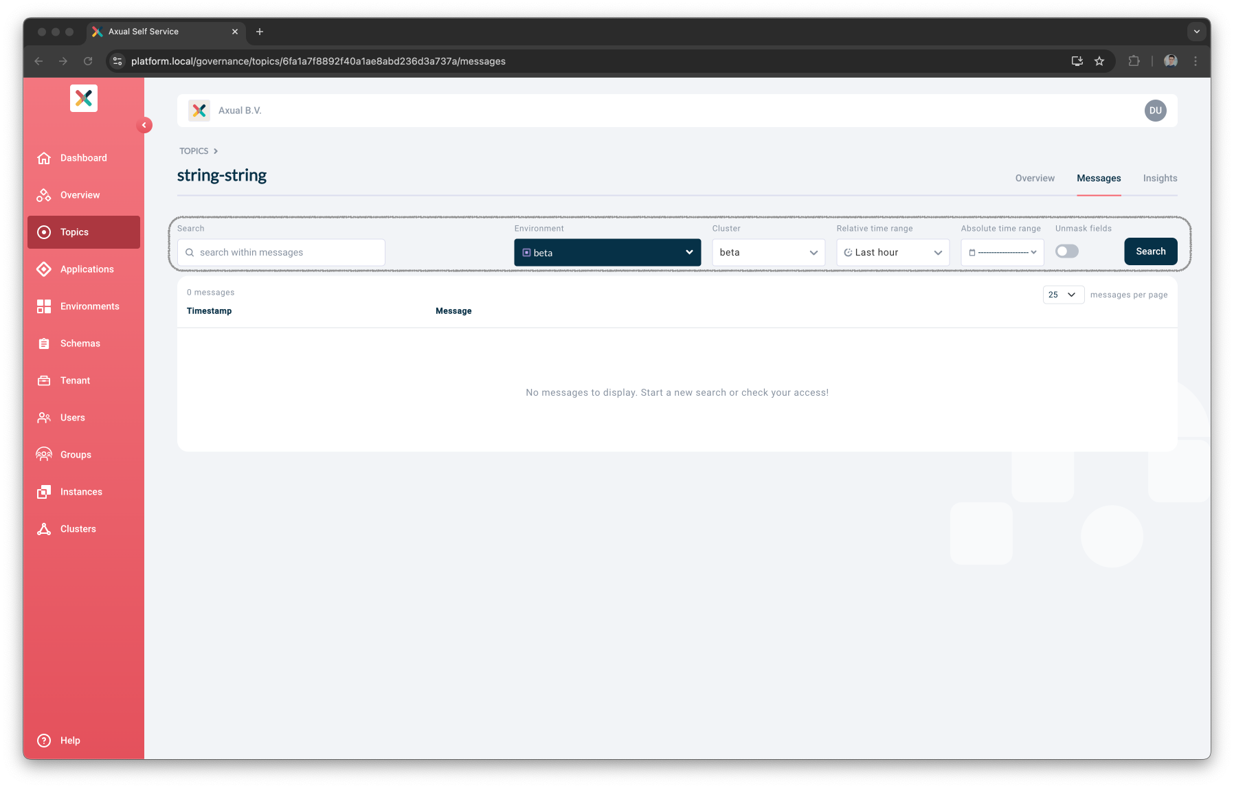 Topic Messages Controls