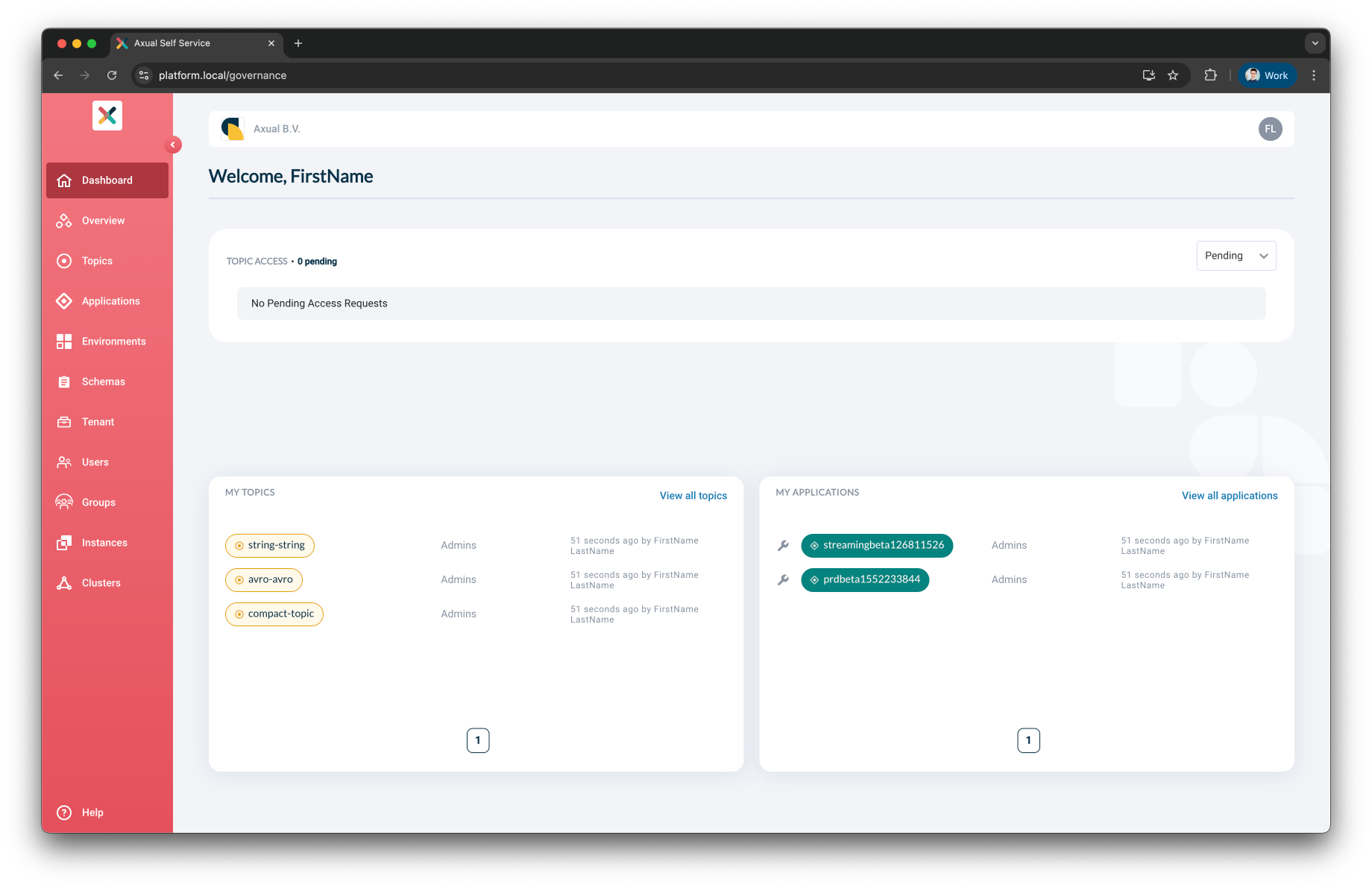 Self-Service UI