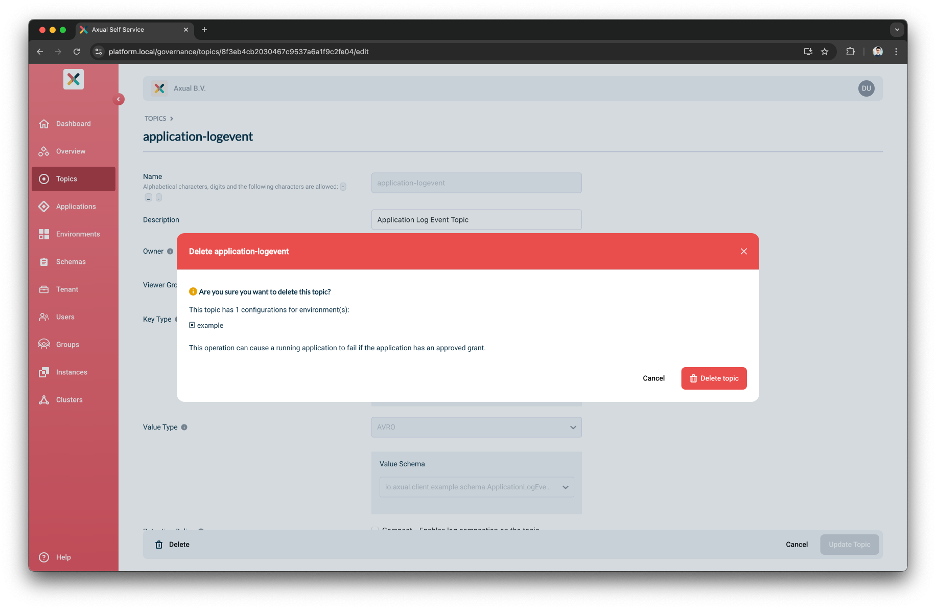 Topic Delete Modal