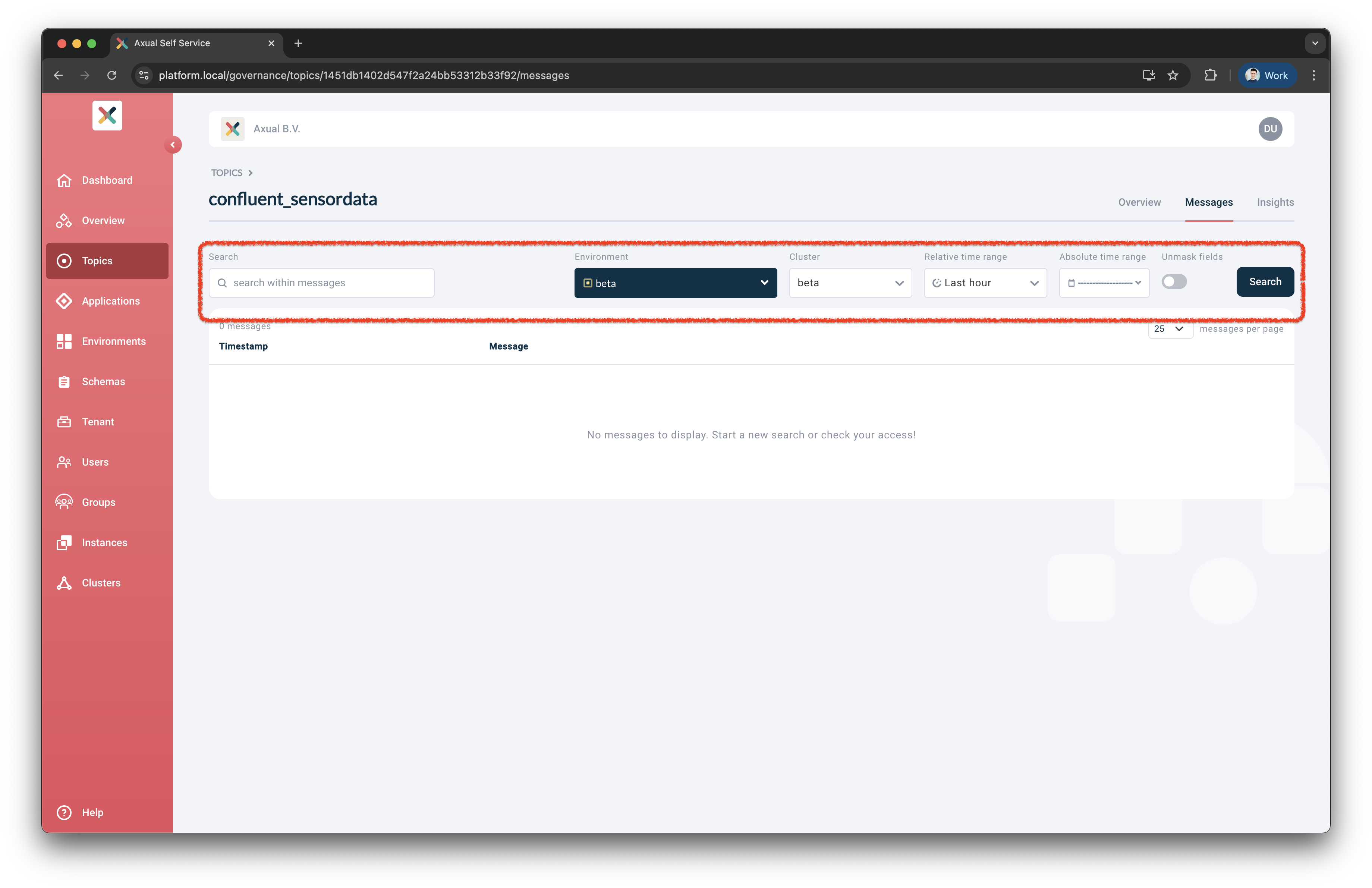 Topic Messages Controls