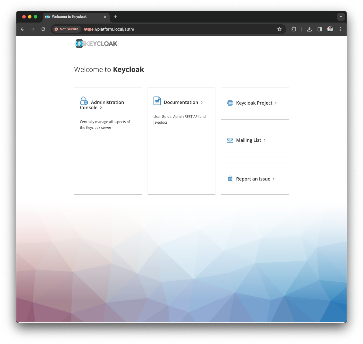 Keycloak Admin Console screen