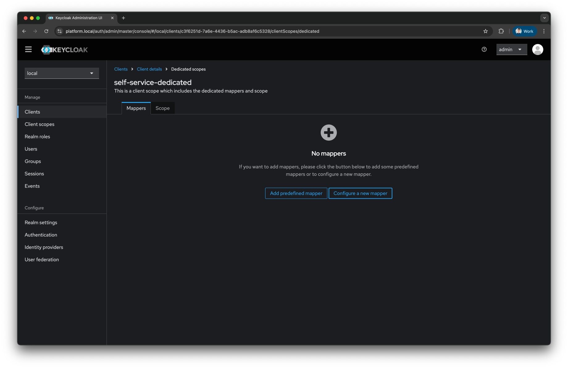 Keycloak Create New Client Mapper