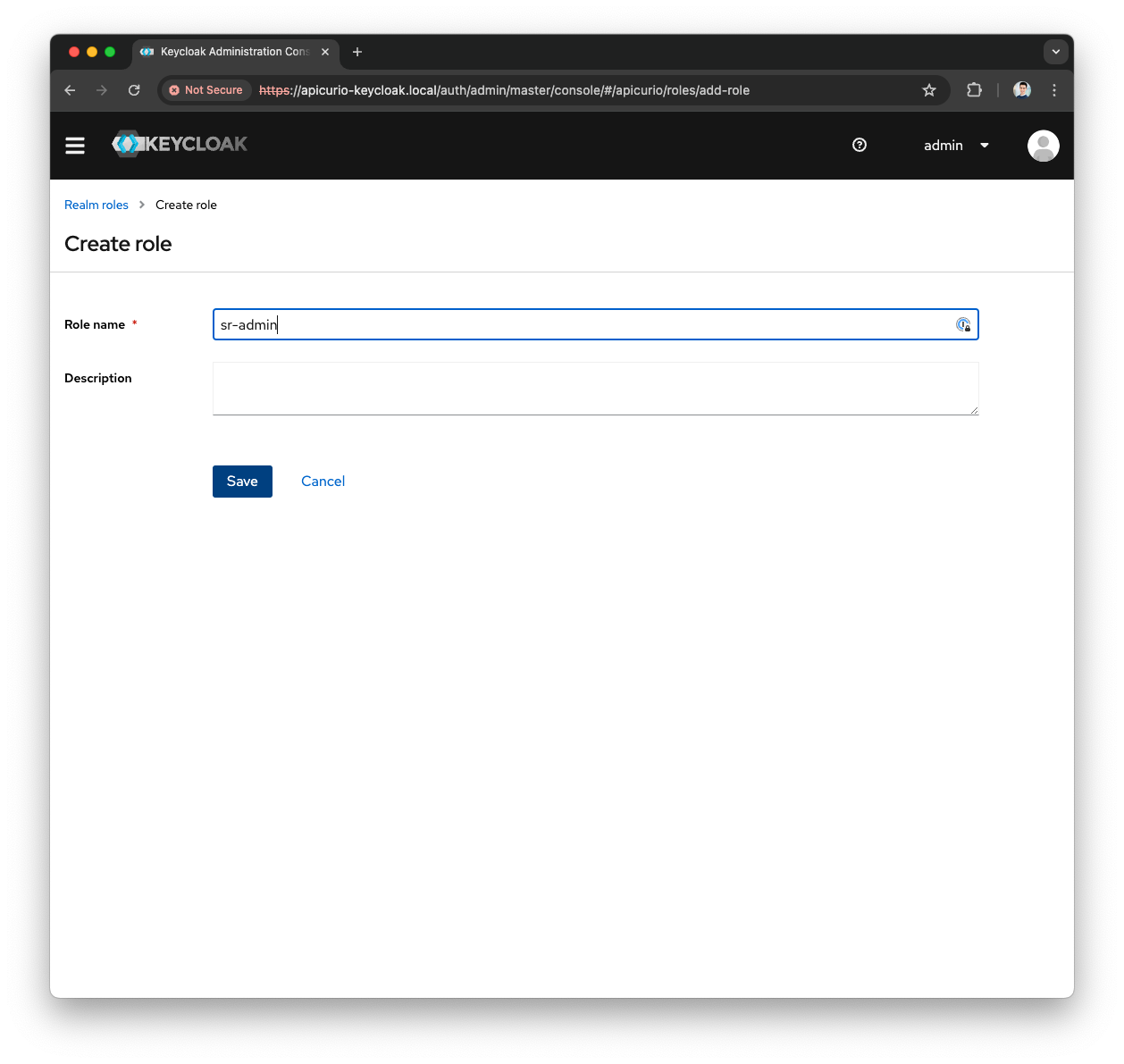 Keycloak Create SR-Admin role
