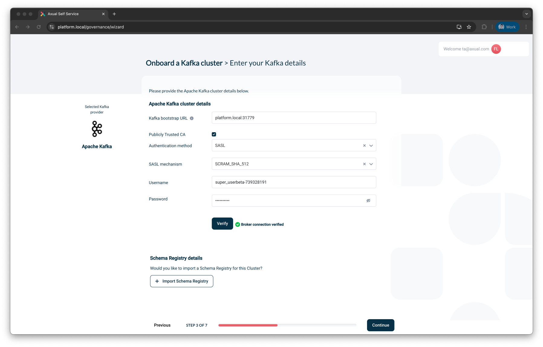 Self-Service SASL Authentication