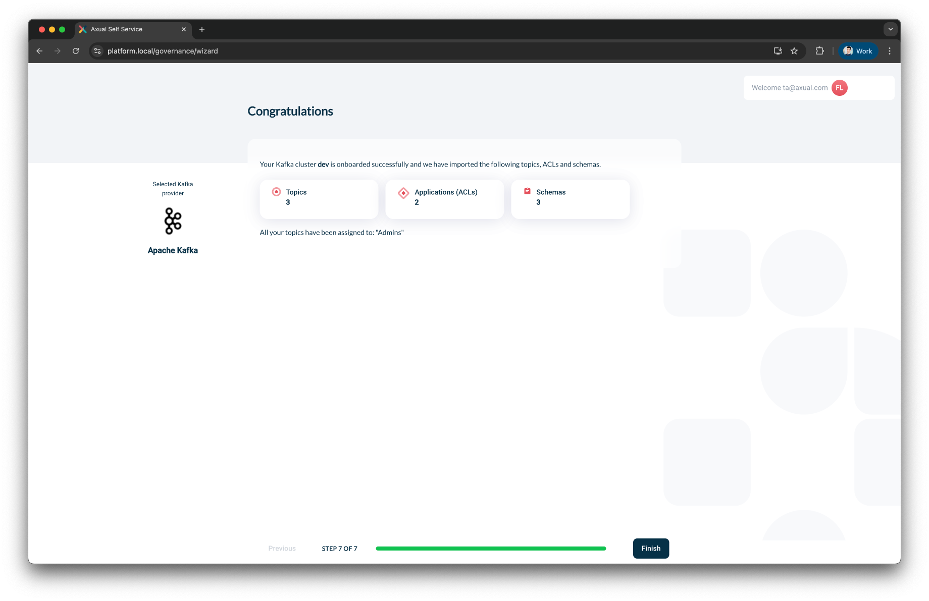 Self-Service Onboard the Kafka Cluster