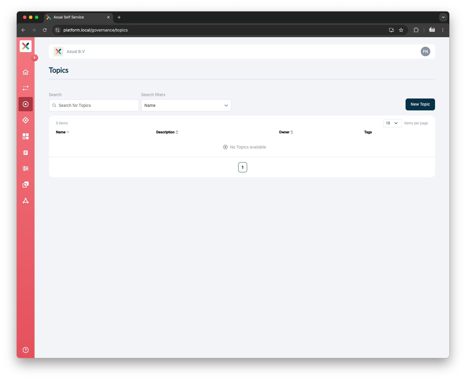 Self-Service Topics Menu