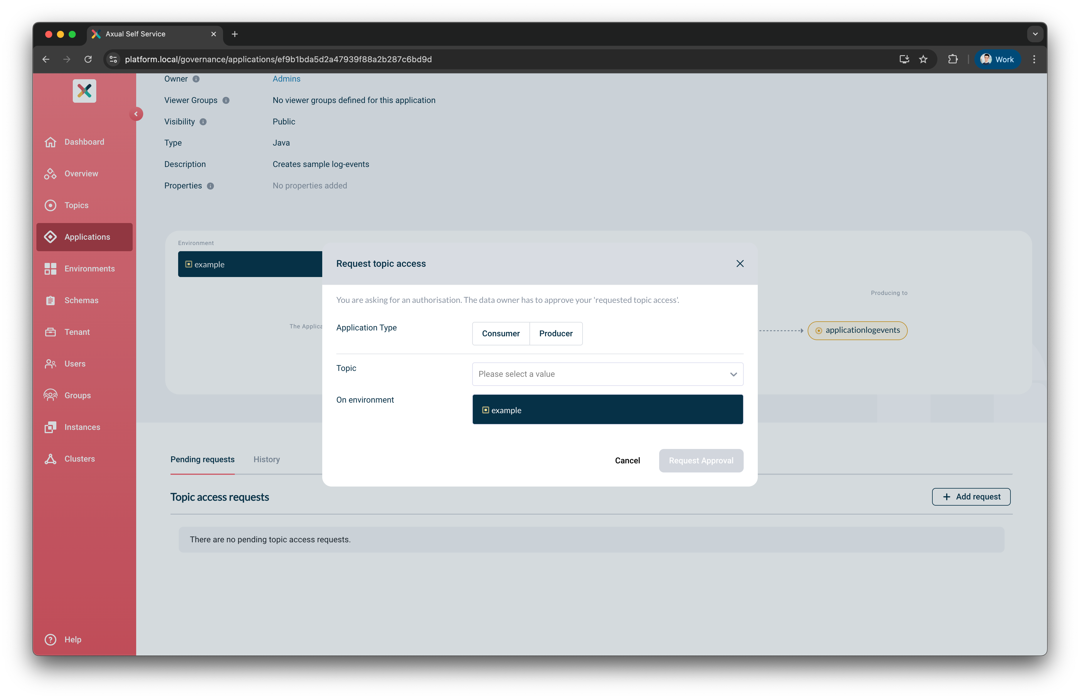Configure stream request for consumer