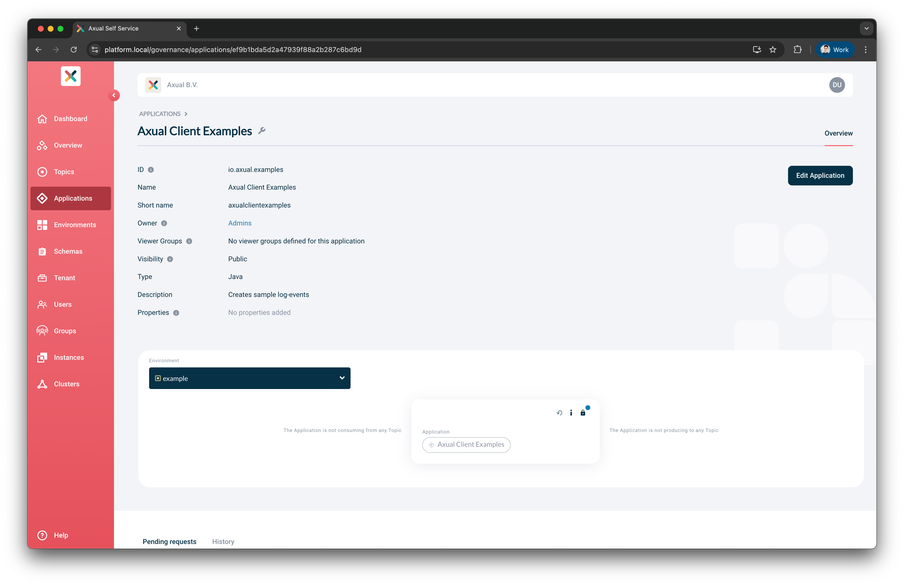 The producer application has been created