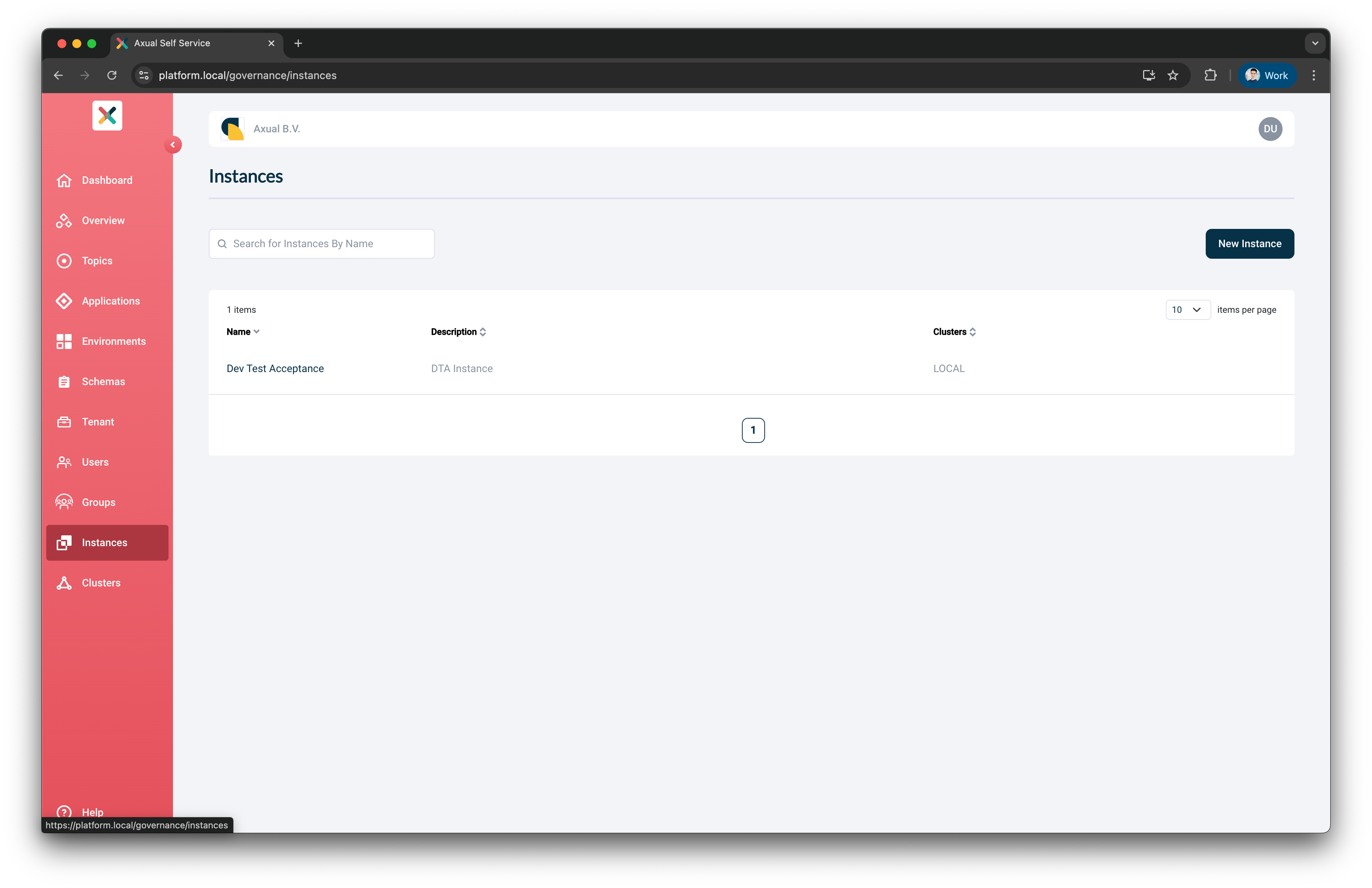 Self-Service Instance Create